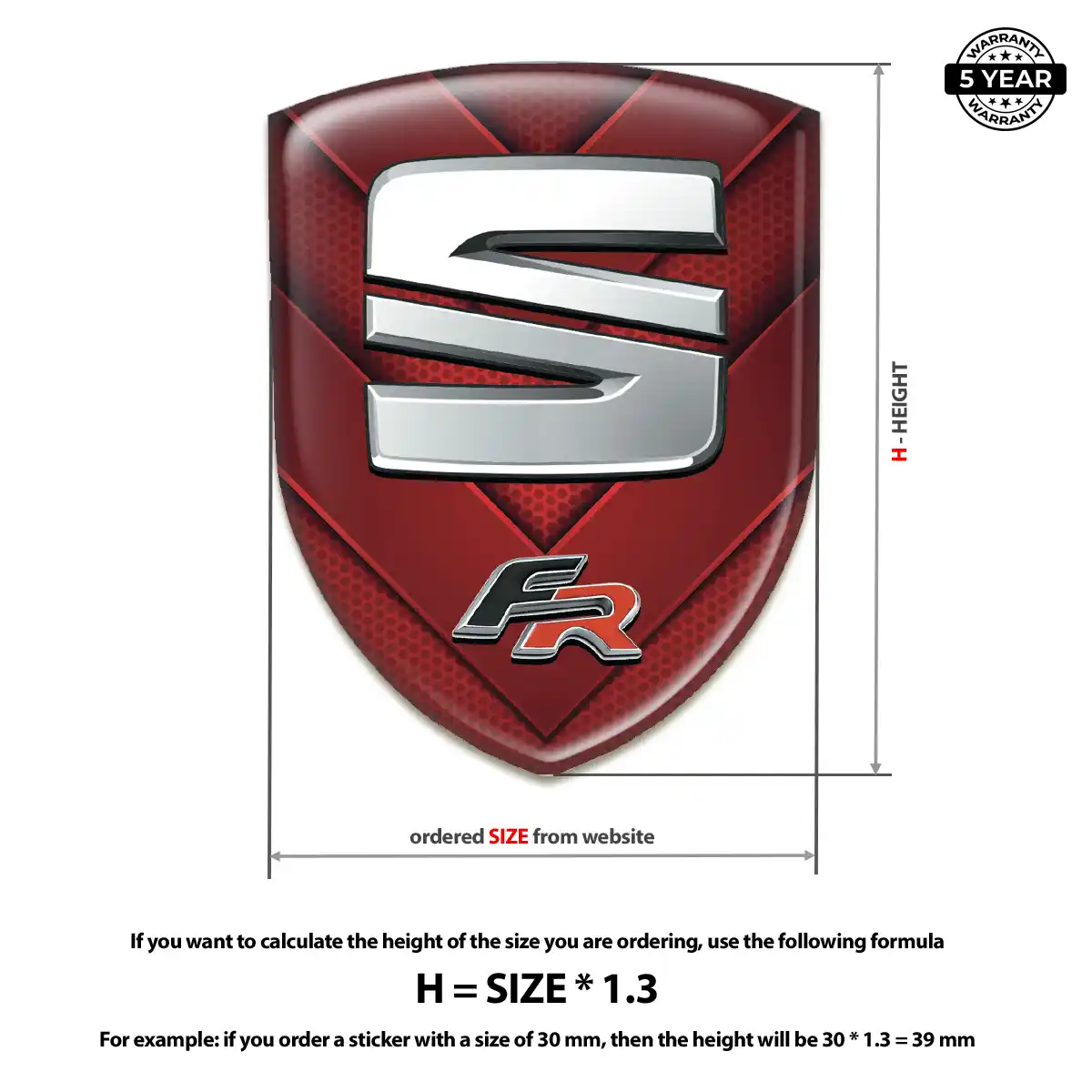 Seat 3D Emblem Sticker Elite Finish