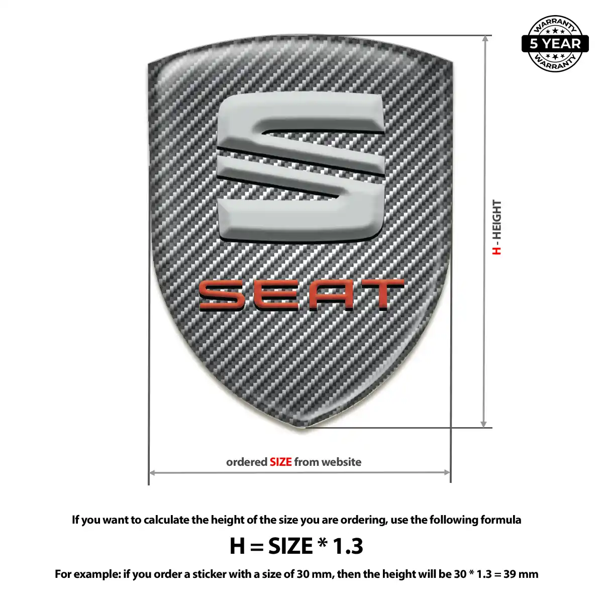 Seat 3D Emblem Sticker Prime Quality