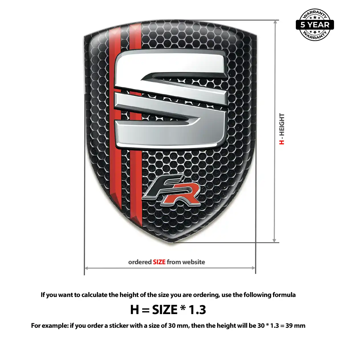 Seat 3D Emblem Sticker Refined Design