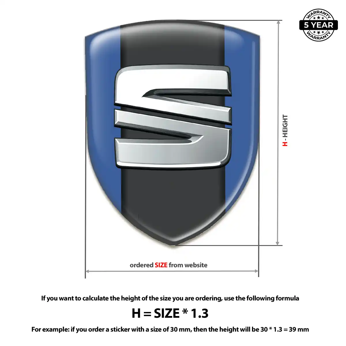 Seat 3D Emblem Sticker Superior Craft