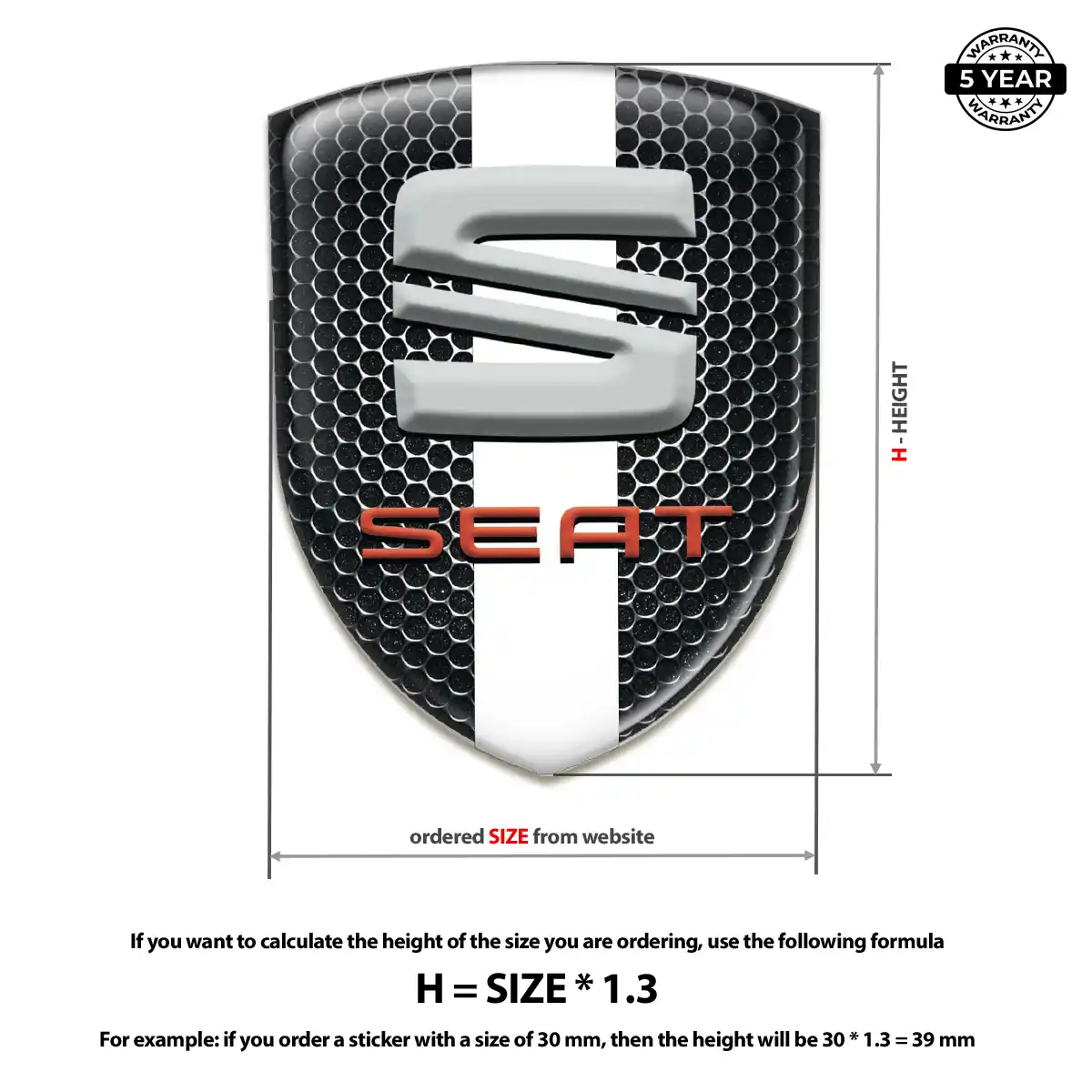 Seat 3D Gel Sticker Prestige Line