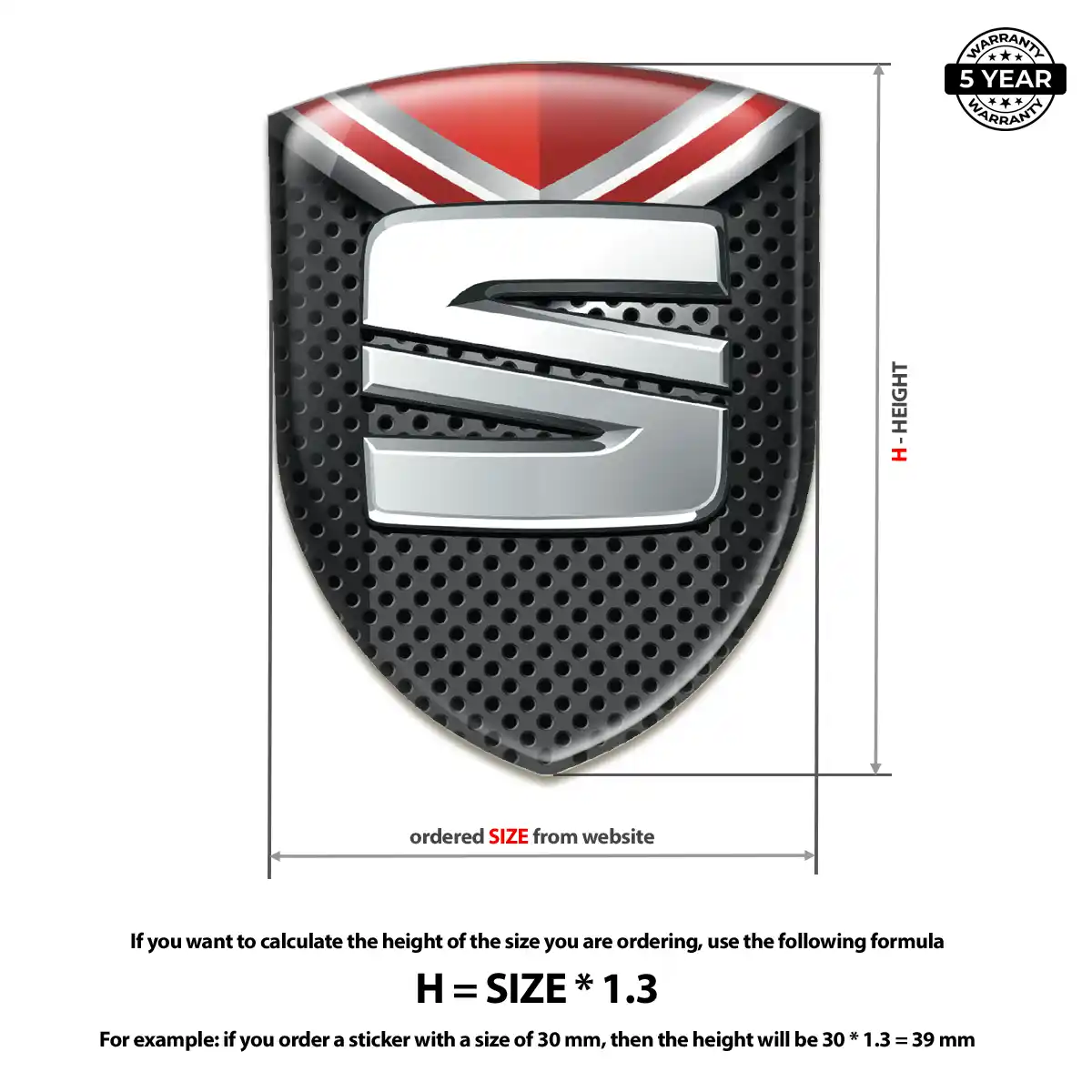 Seat 3D Gel Sticker Prime Quality