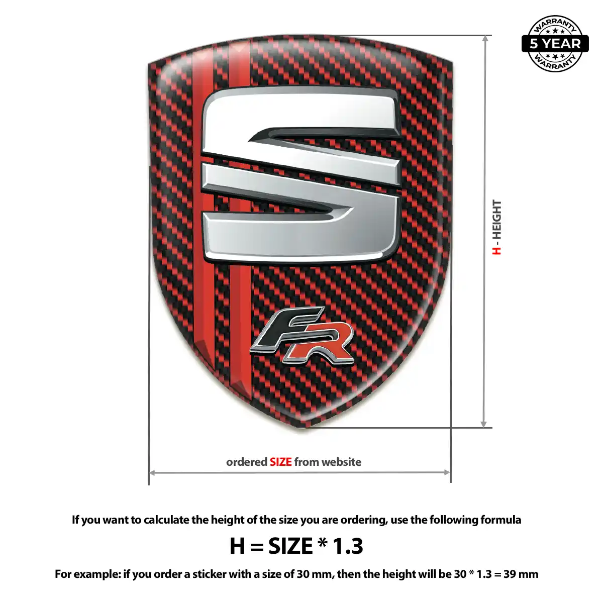 Seat 3D Gel Sticker Refined Design