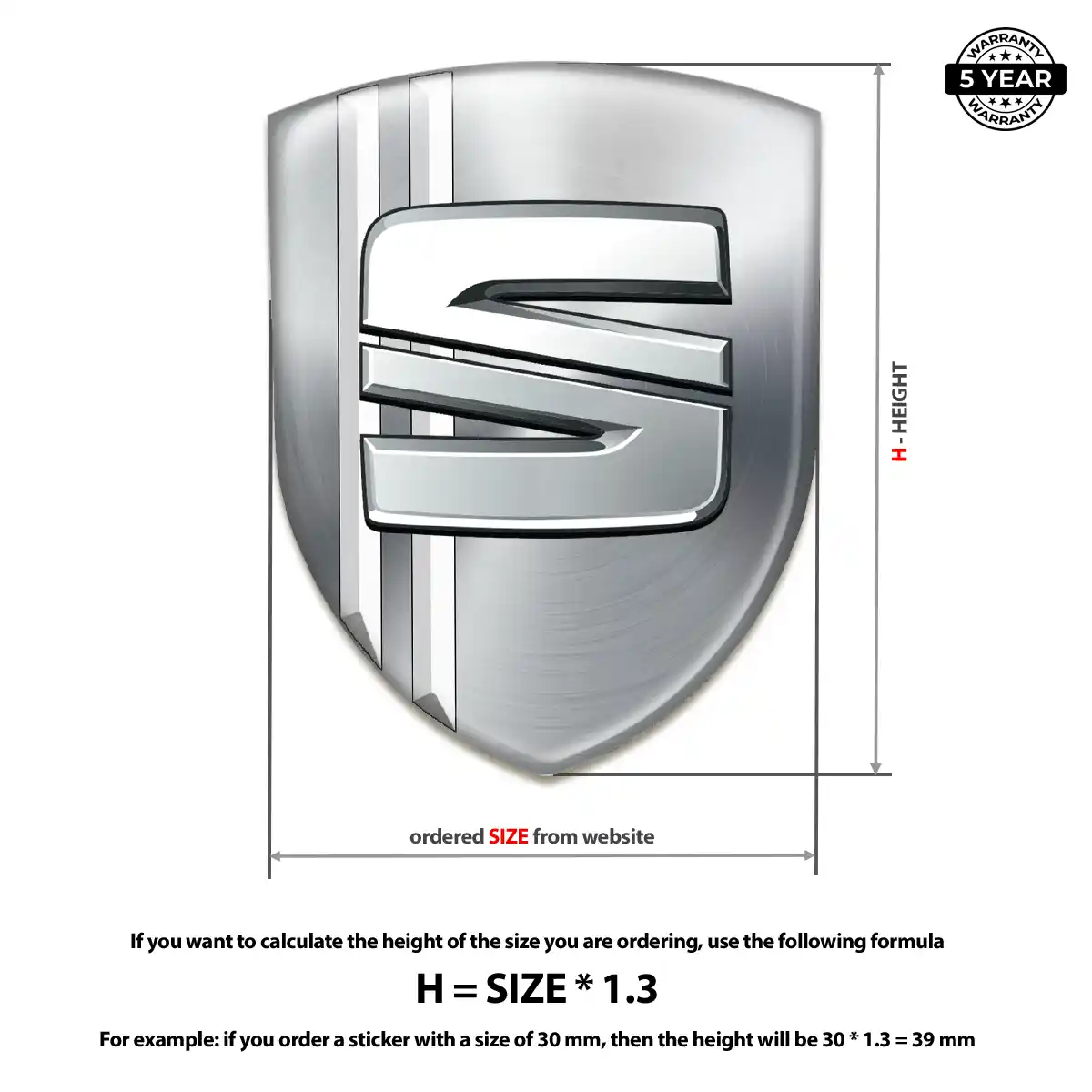 Seat 3D Gel Sticker Signature Grade