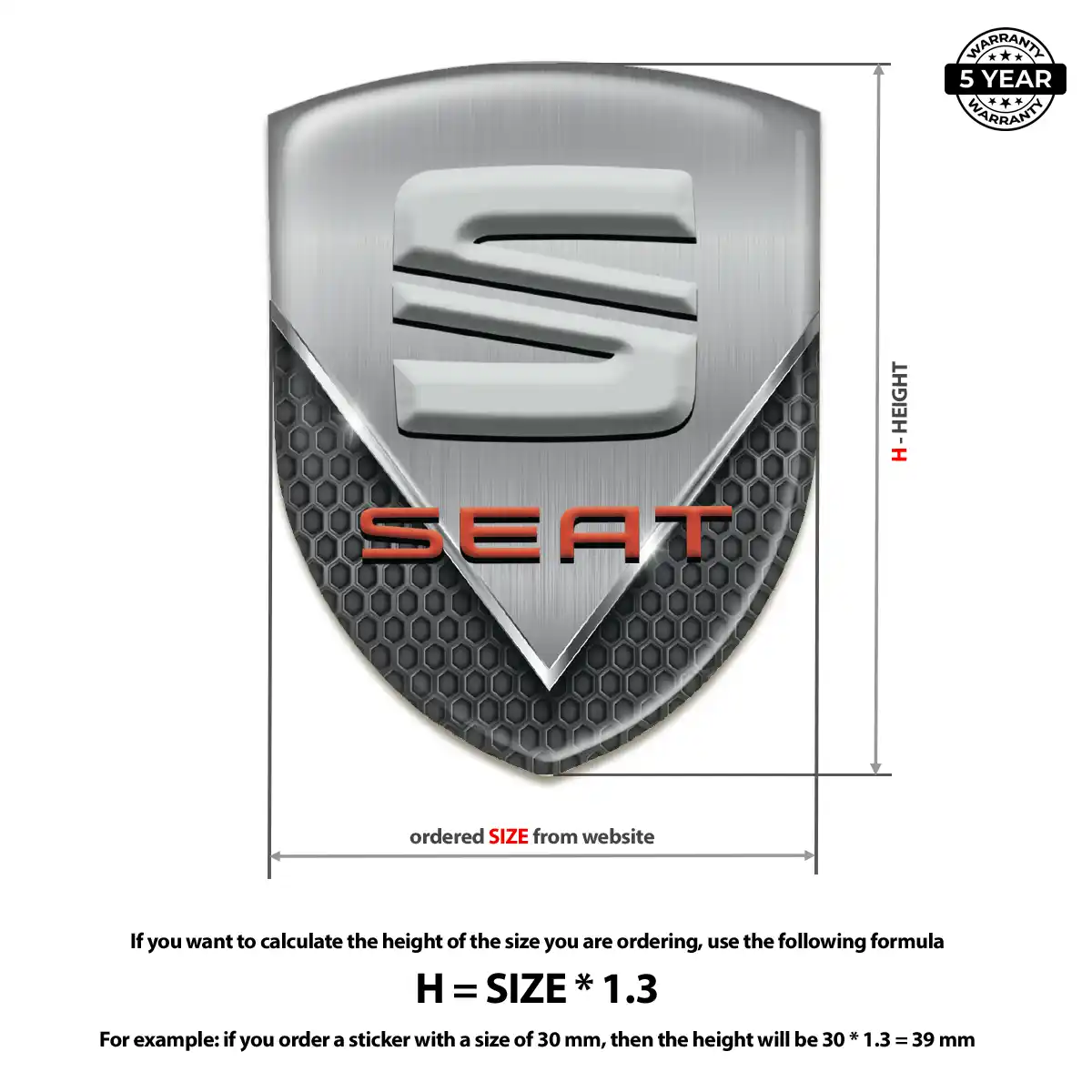 Seat 3D Gel Sticker Sleek Style