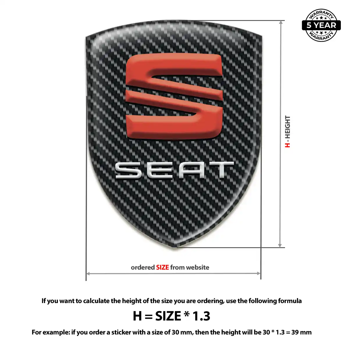 Seat 3D Logo Sticker Prime Quality