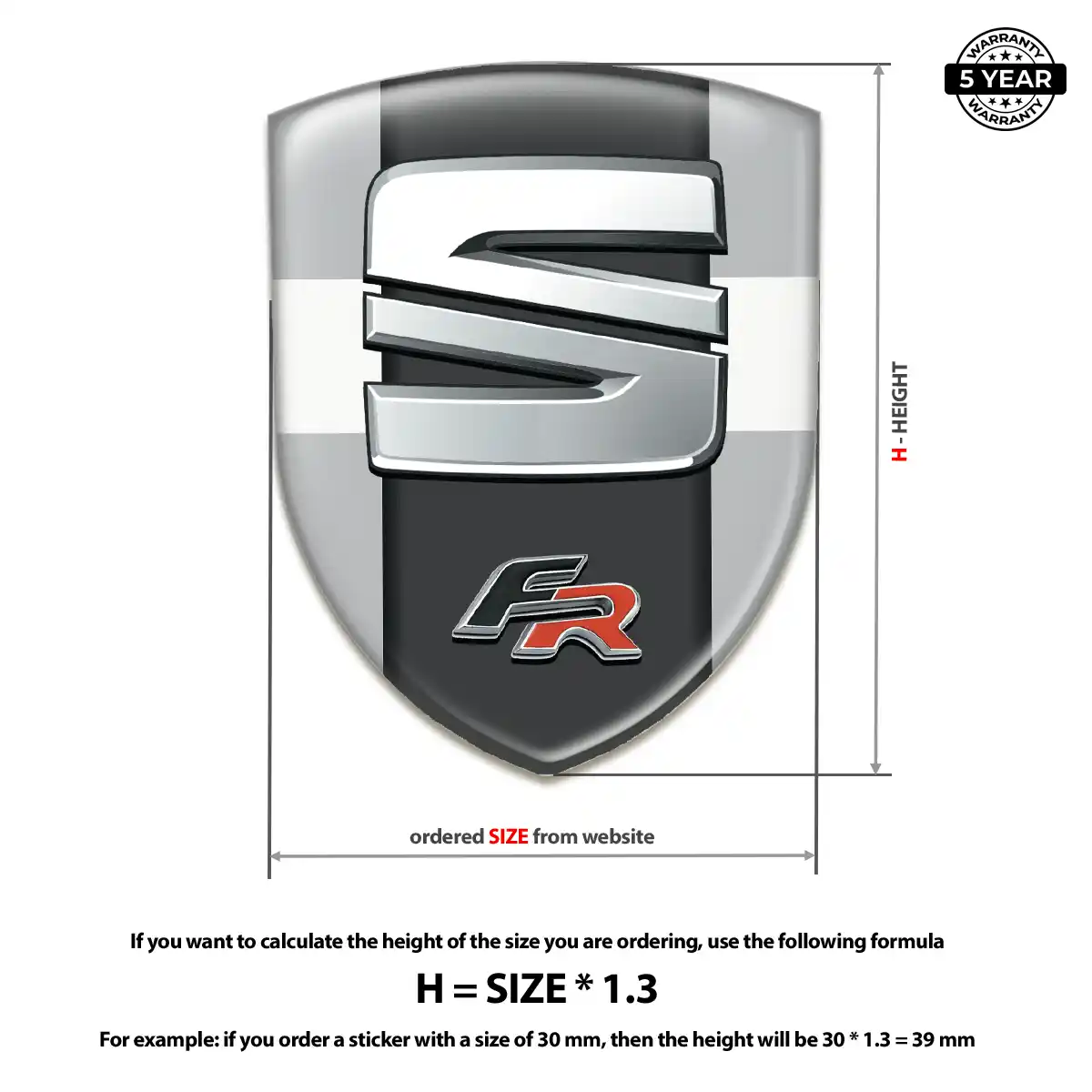 Seat 3D Logo Sticker Refined Design