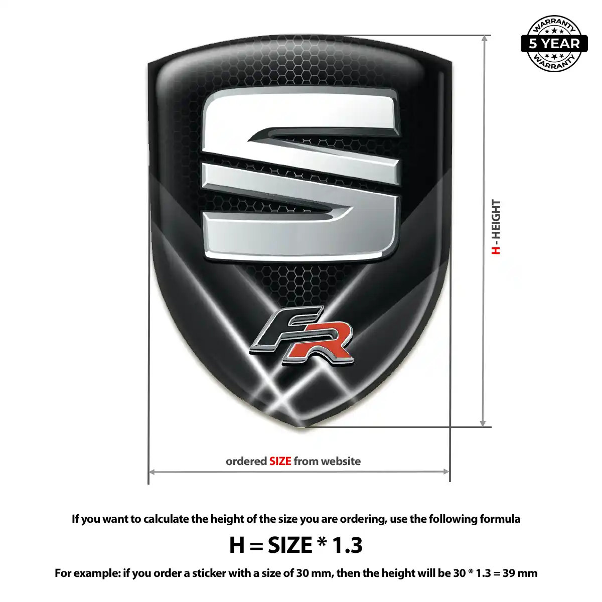 Seat 3D Logo Sticker Signature Grade
