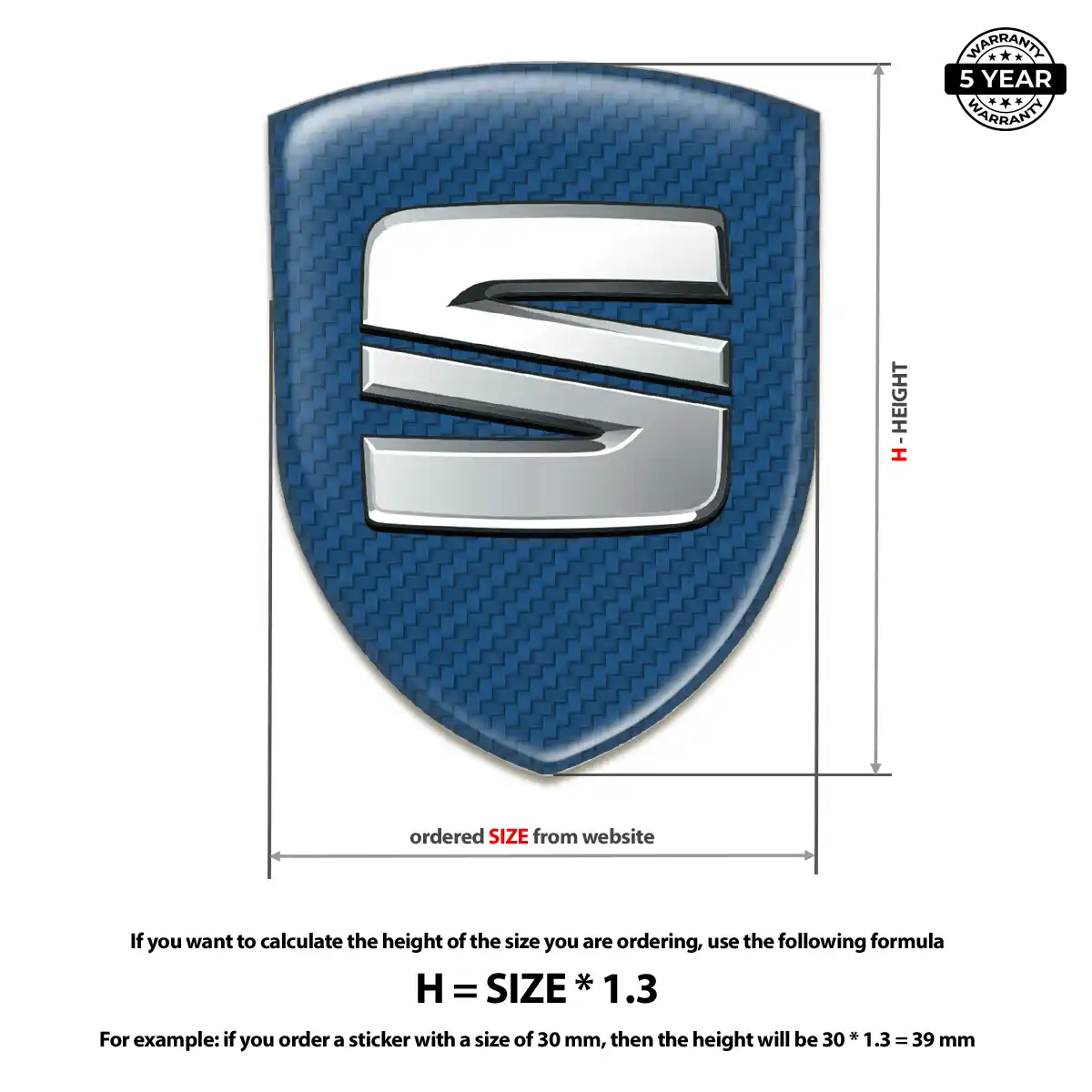 Seat 3D Logo Sticker Sleek Style