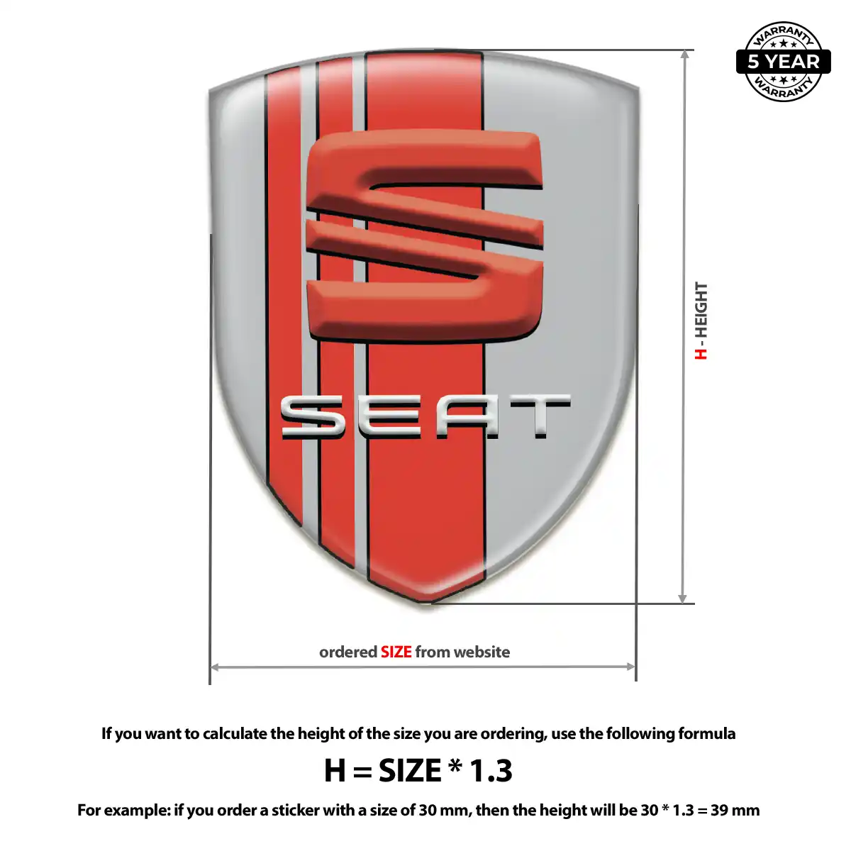 Seat 3D Resin Sticker Elite Finish