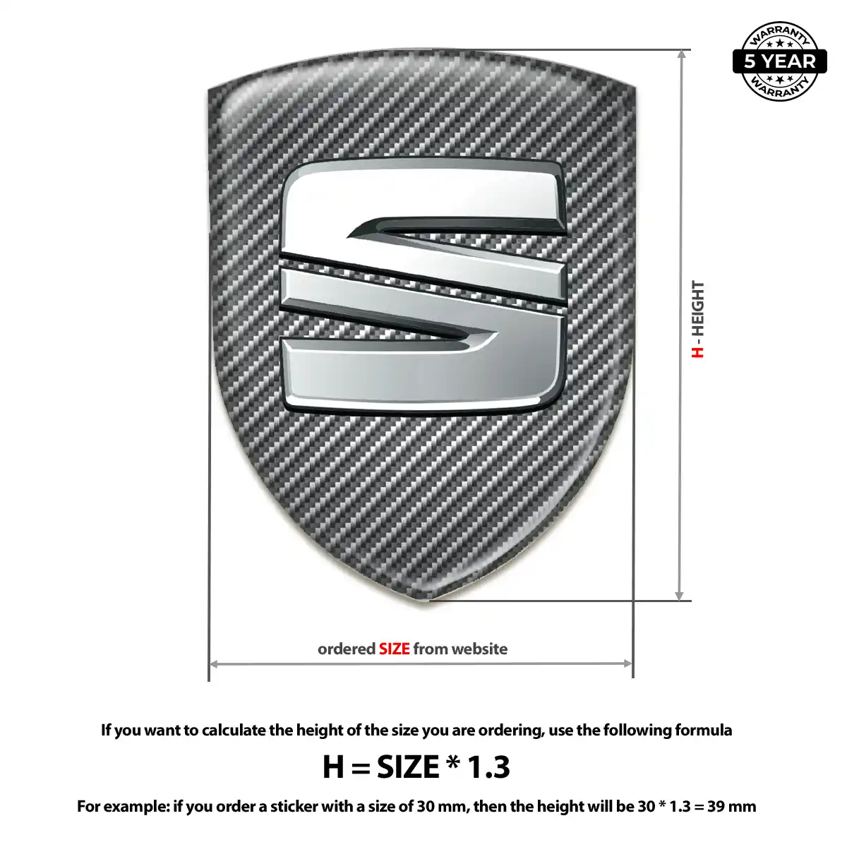 Seat 3D Resin Sticker Prime Quality