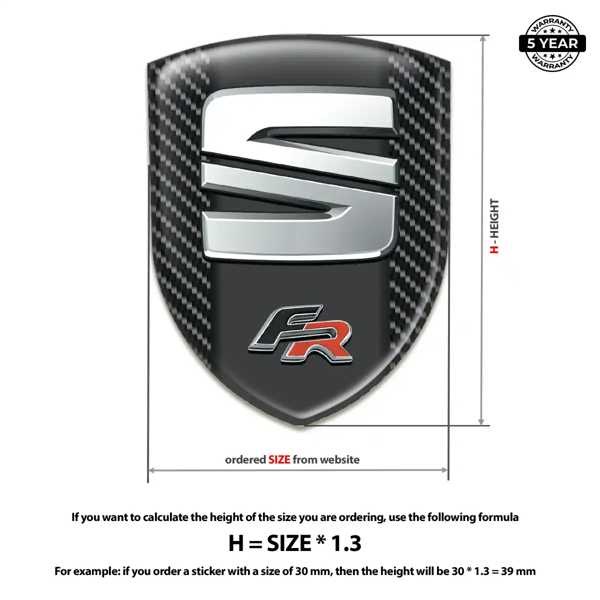Seat 3D Resin Sticker Refined Design