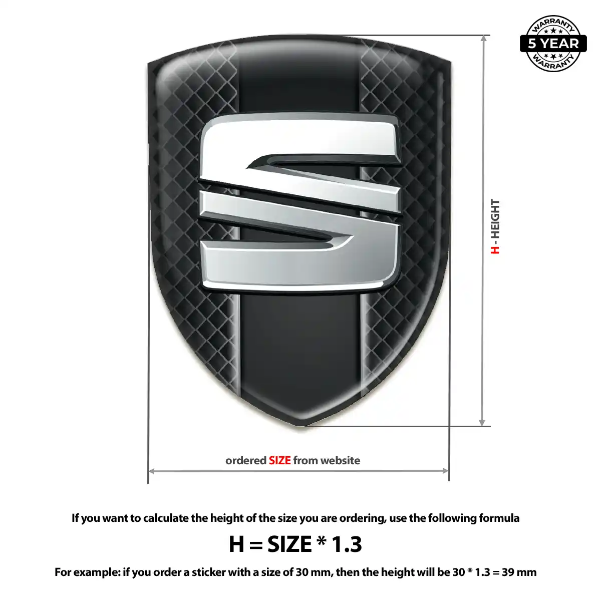 Seat 3D Resin Sticker Superior Craft