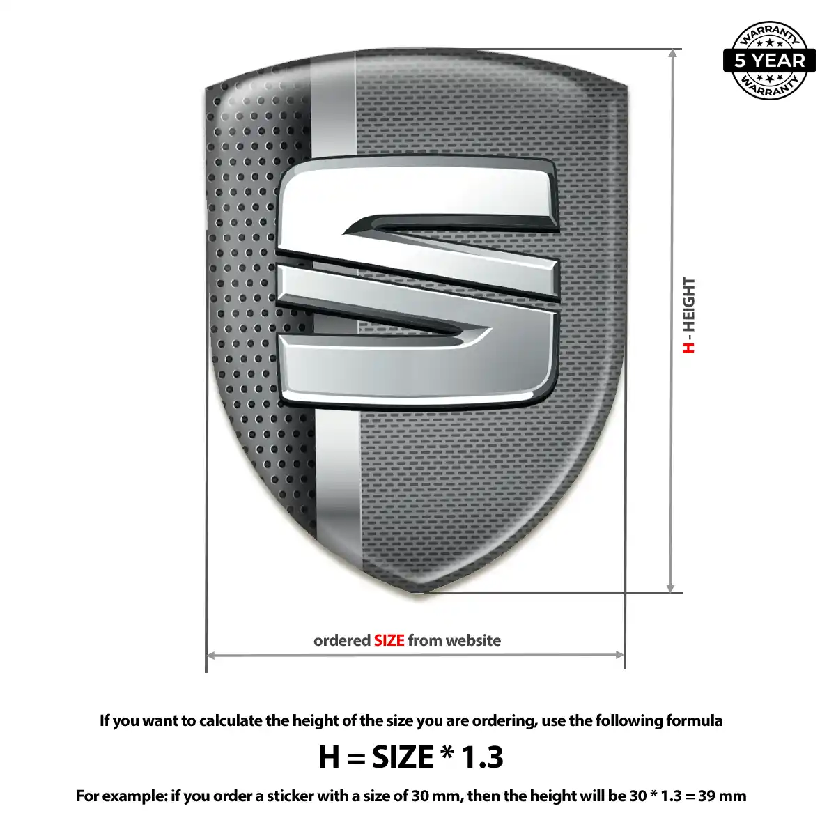 Seat Automotive Emblem Sticker Refined Design