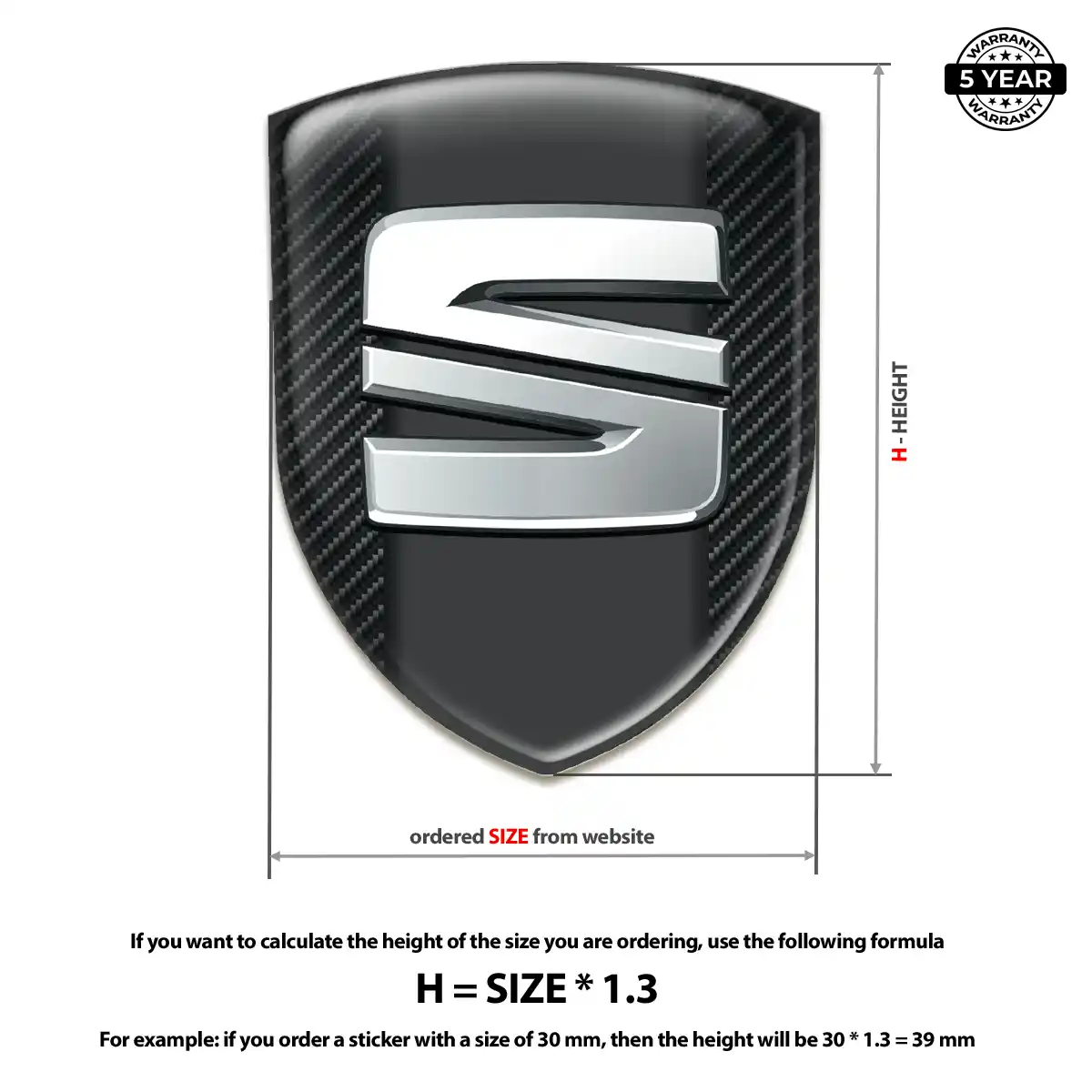 Seat Automotive Emblem Sticker Signature Grade