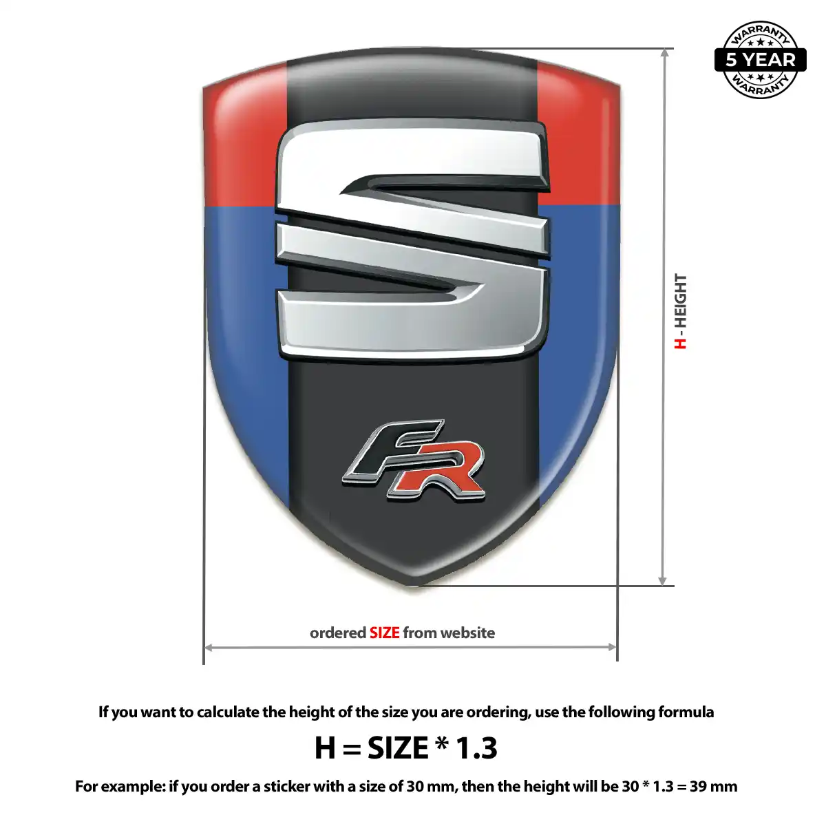 Seat Automotive Logo Sticker Elite Finish