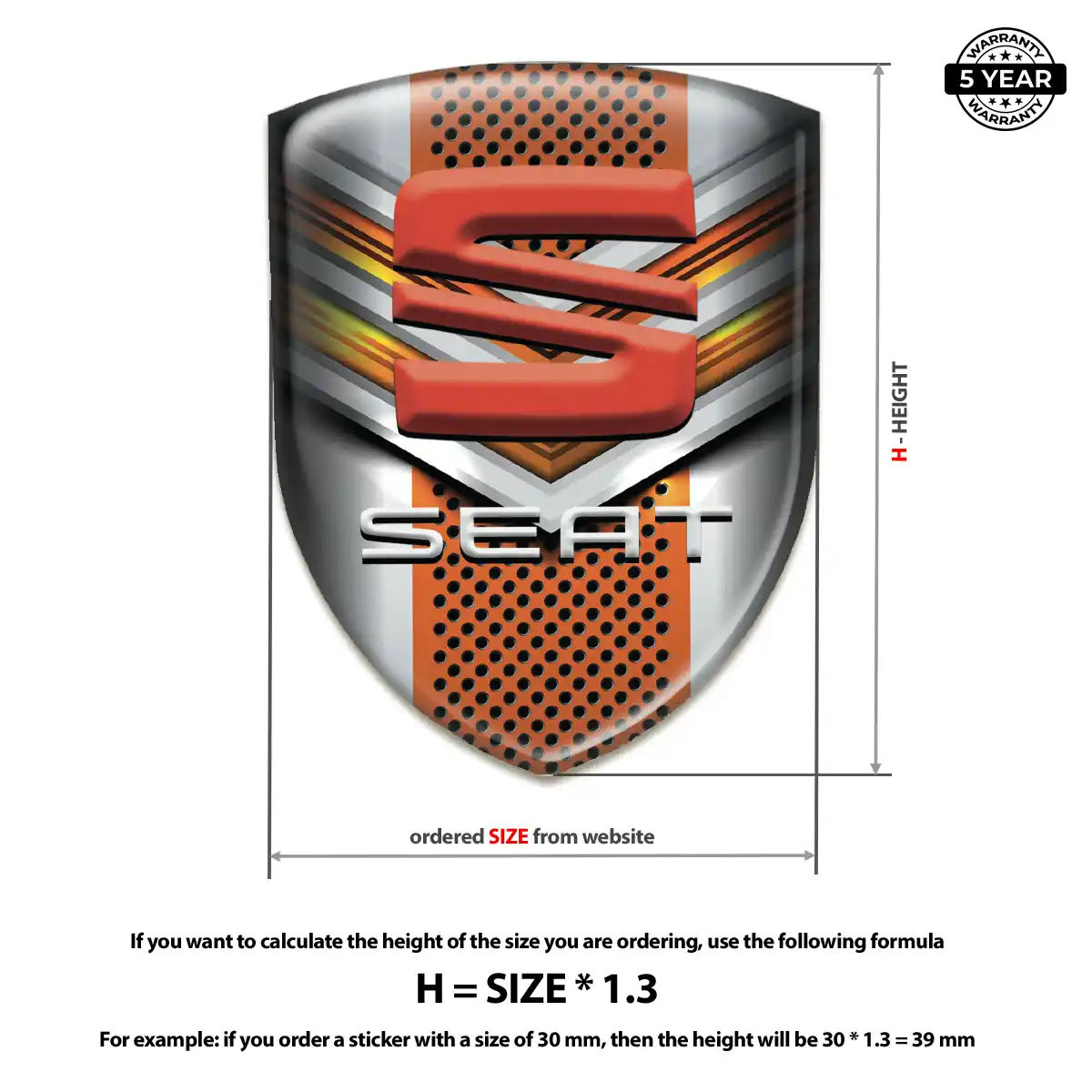 Seat Automotive Logo Sticker Prime Quality