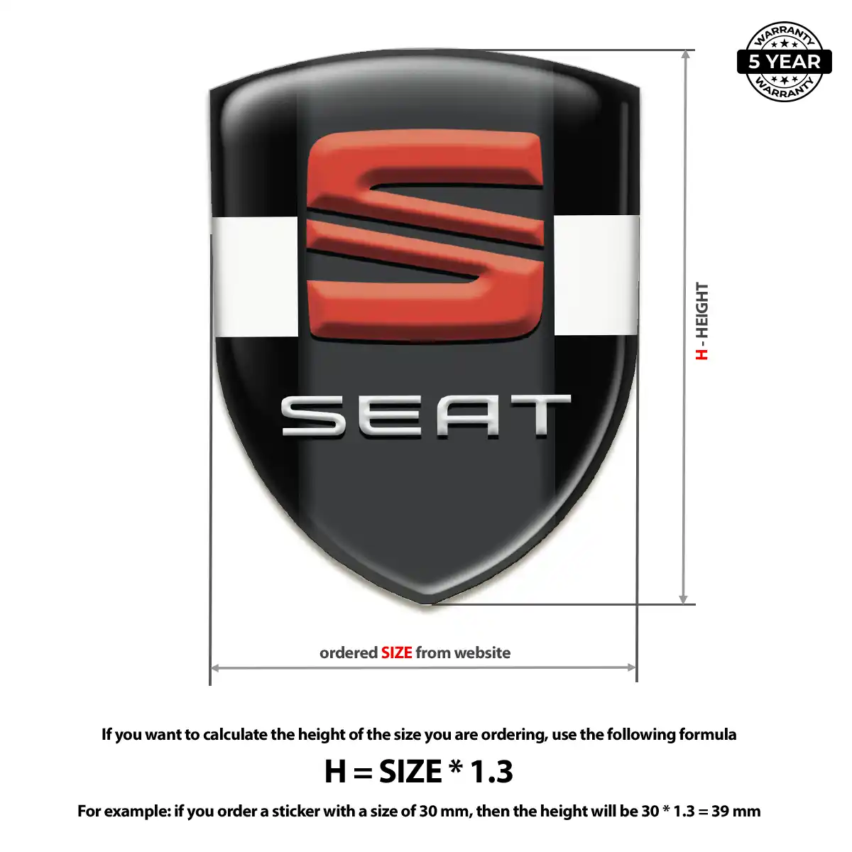 Seat Automotive Logo Sticker Refined Design
