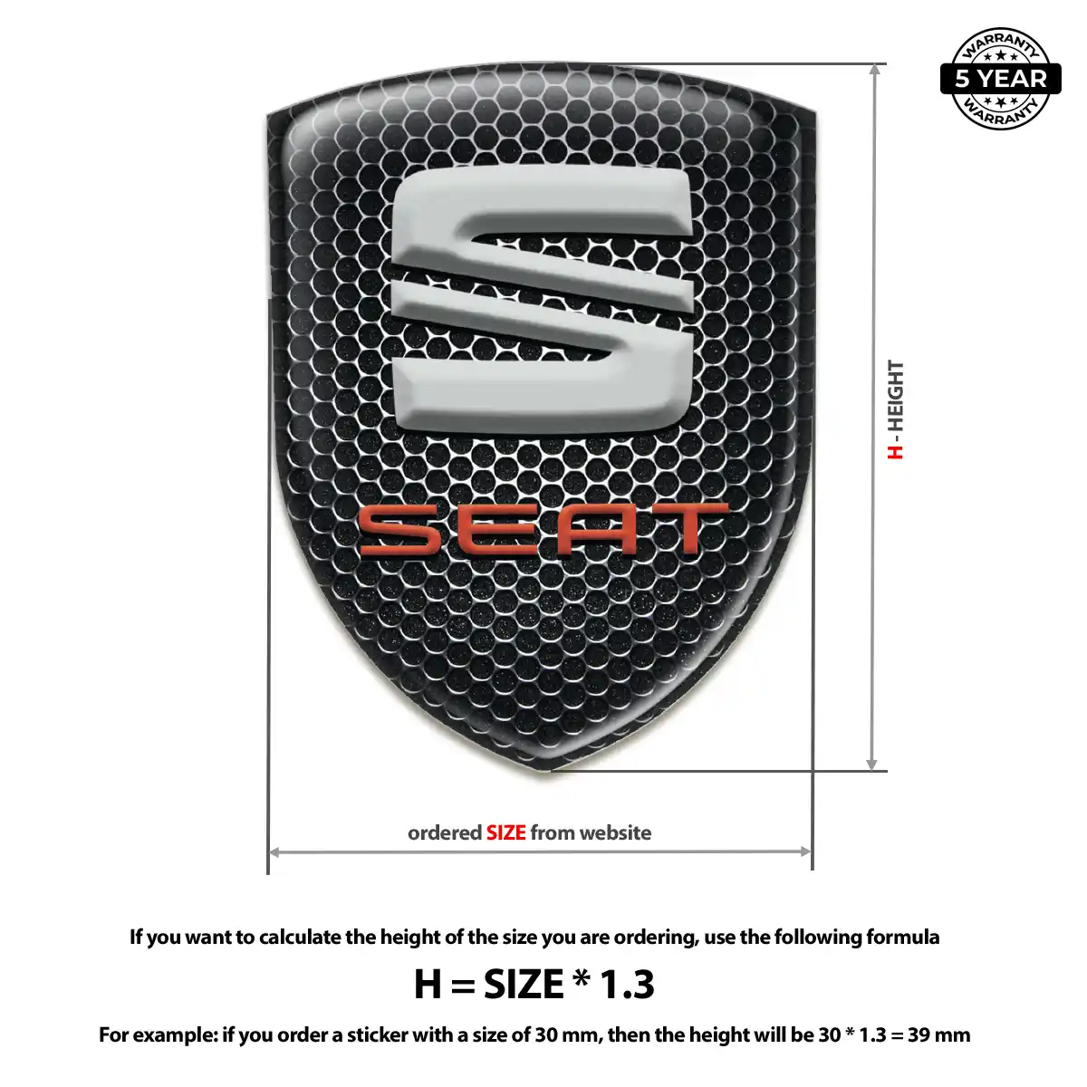 Seat Automotive Logo Sticker Signature Grade