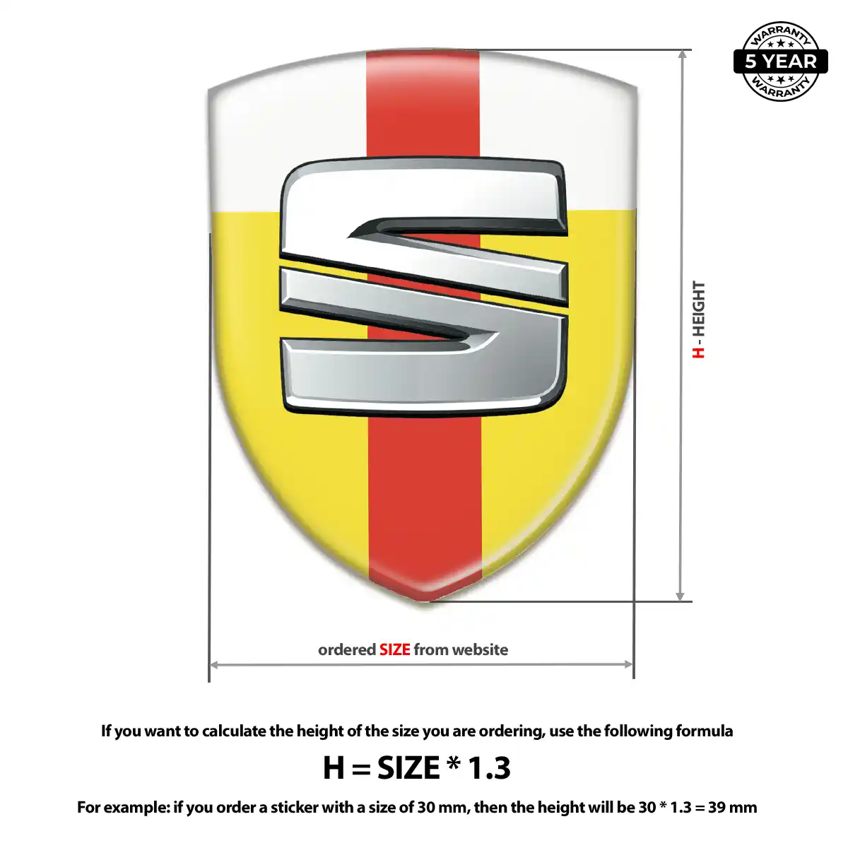 Seat Automotive Resin Decal Prime Quality