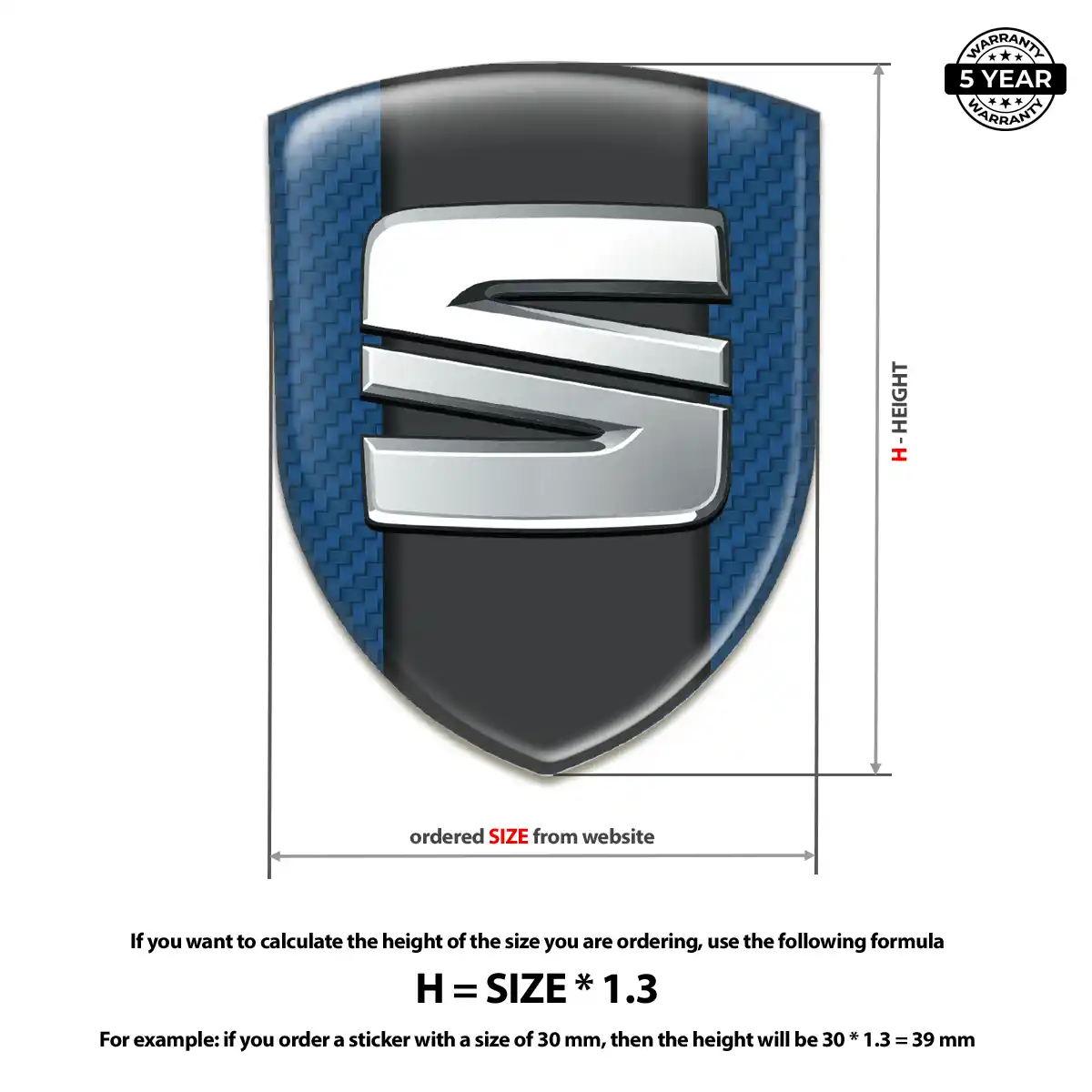 Seat Automotive Resin Decal Refined Design