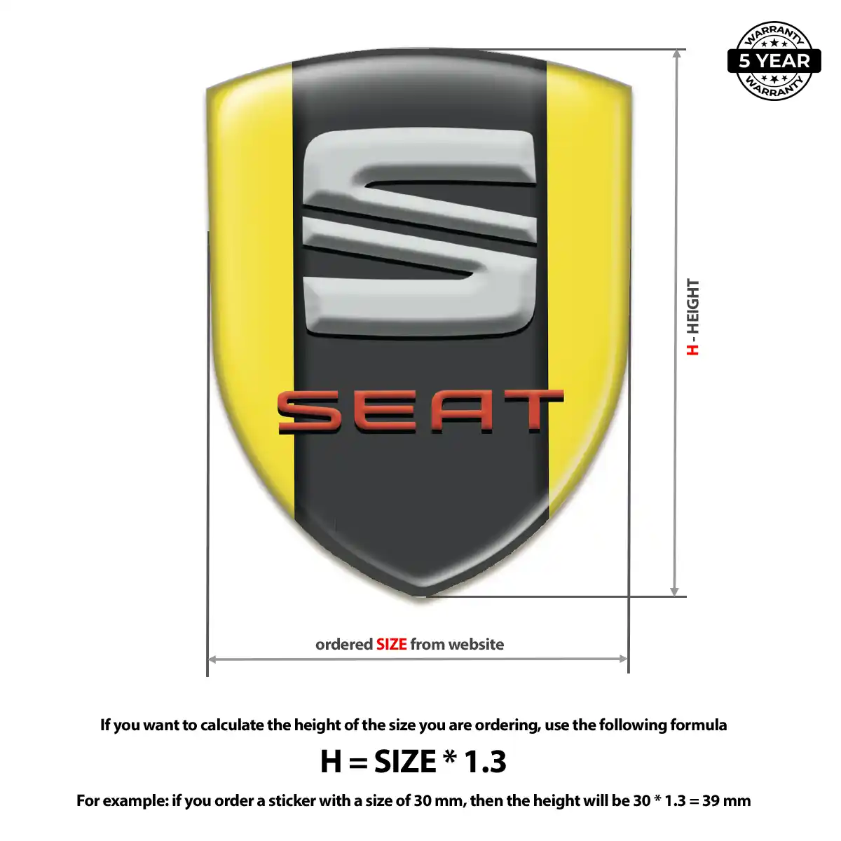 Seat Automotive Resin Decal Signature Grade