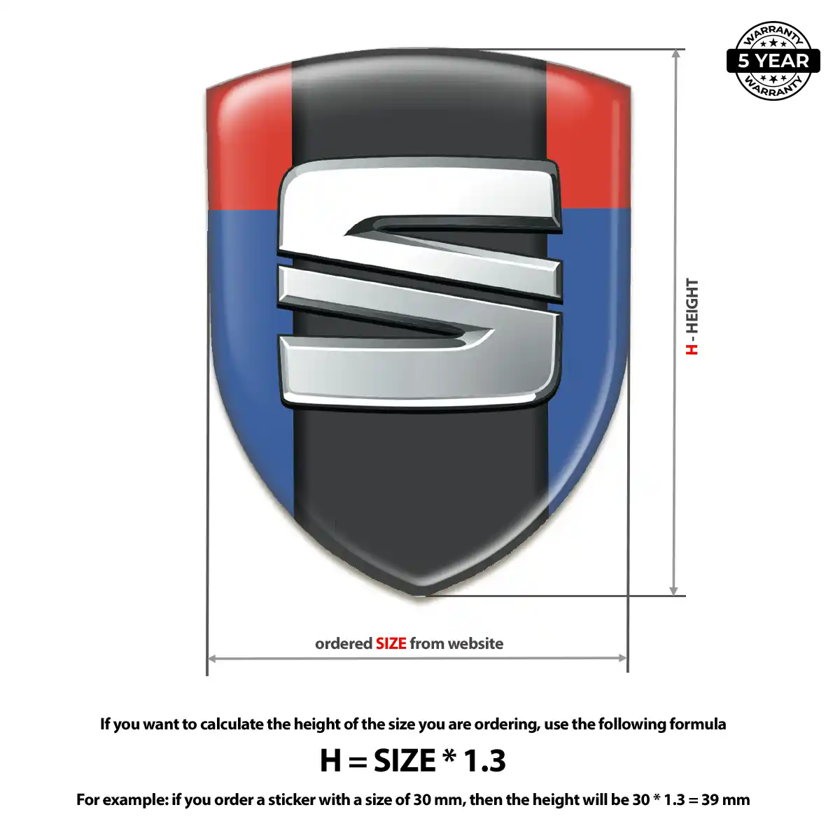 Seat Automotive Resin Decal Sleek Style