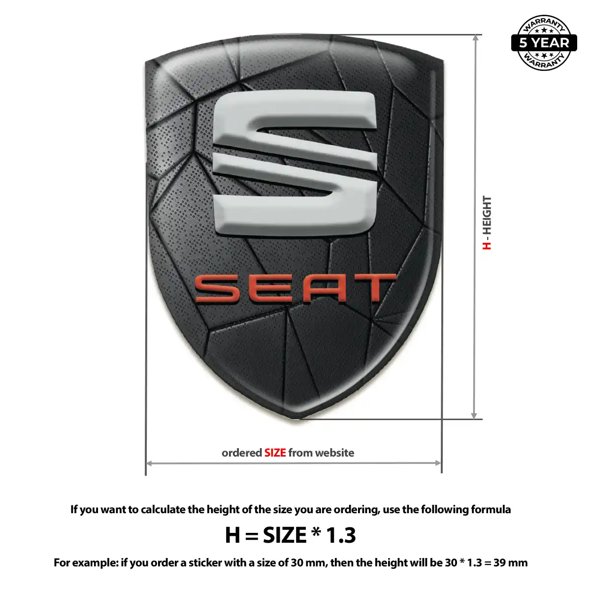 Seat Car Badge Sticker Refined Design