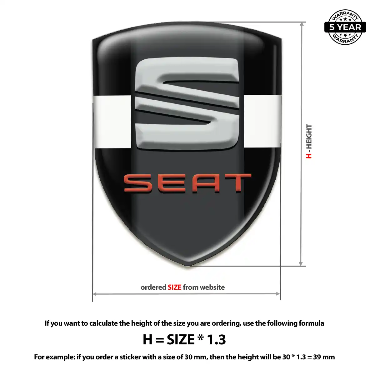 Seat Car Badge Sticker Signature Grade