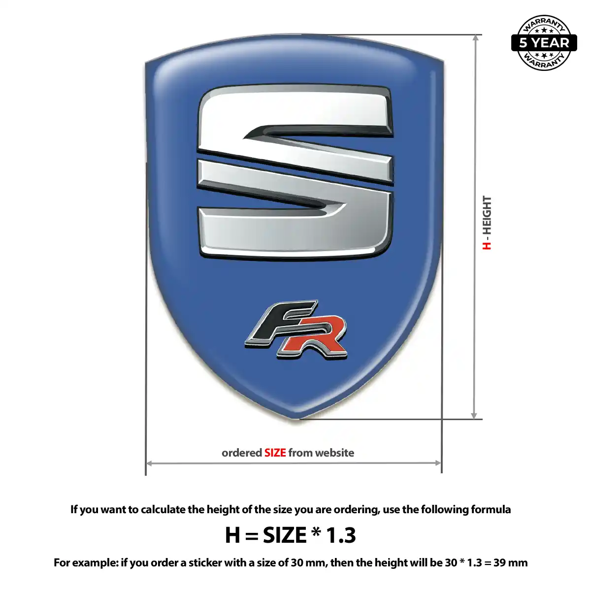 Seat Car Badge Sticker Sleek Style