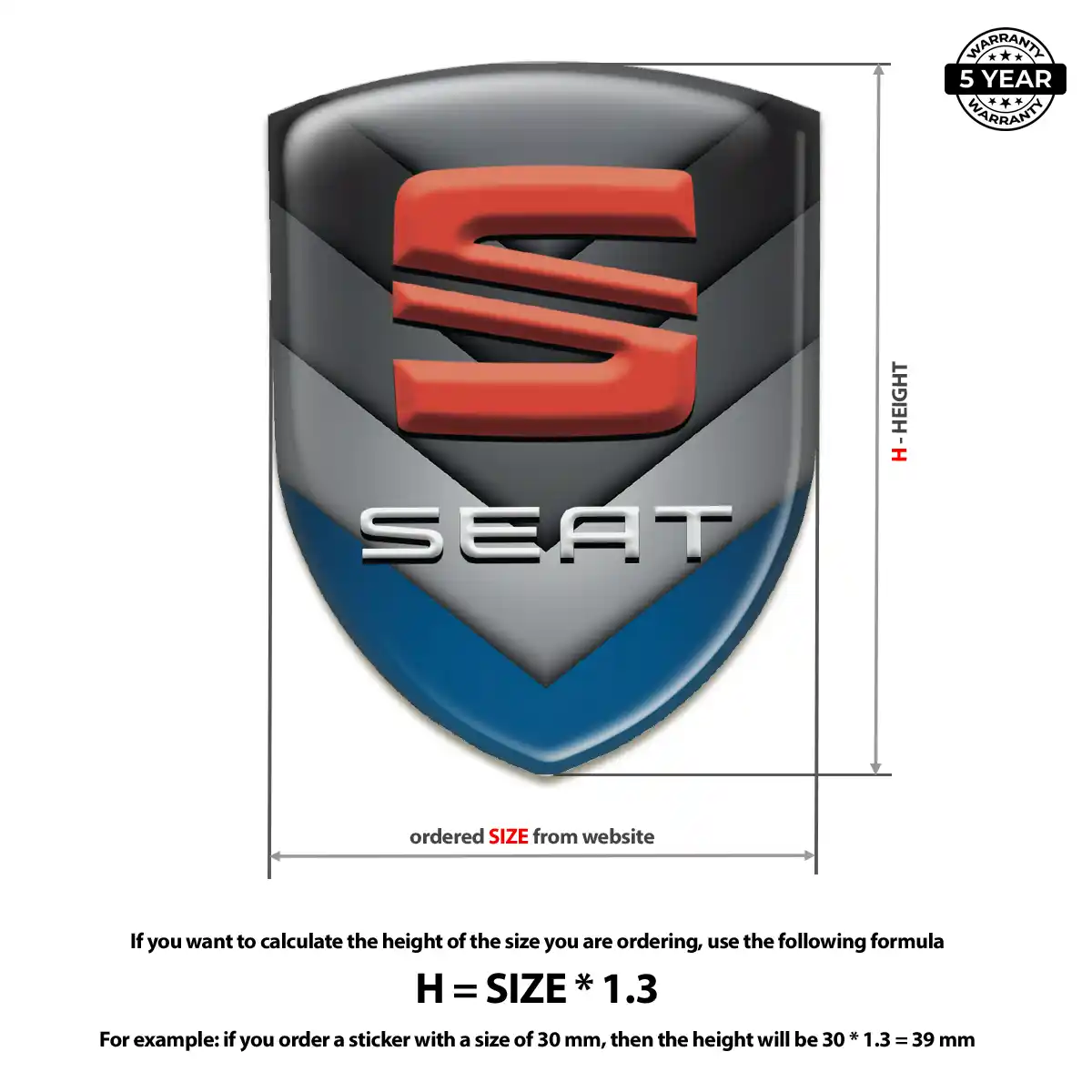 Seat Car Emblem Decal Signature Grade