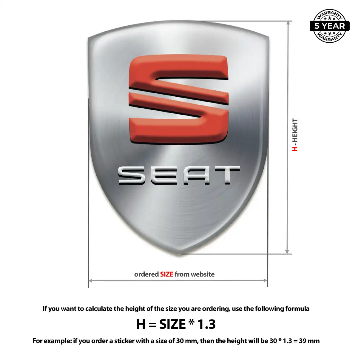 Seat Car Emblem Sticker Prime Quality