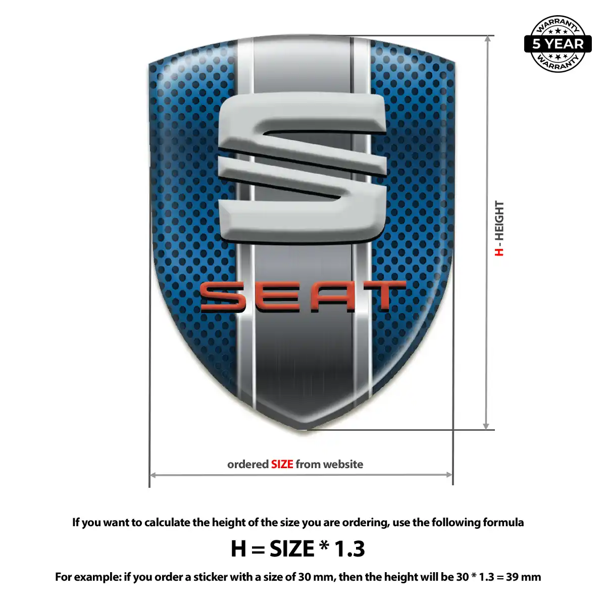 Seat Car Emblem Sticker Refined Design
