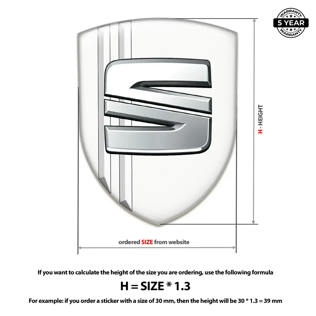 Seat Car Emblem Sticker Signature Grade