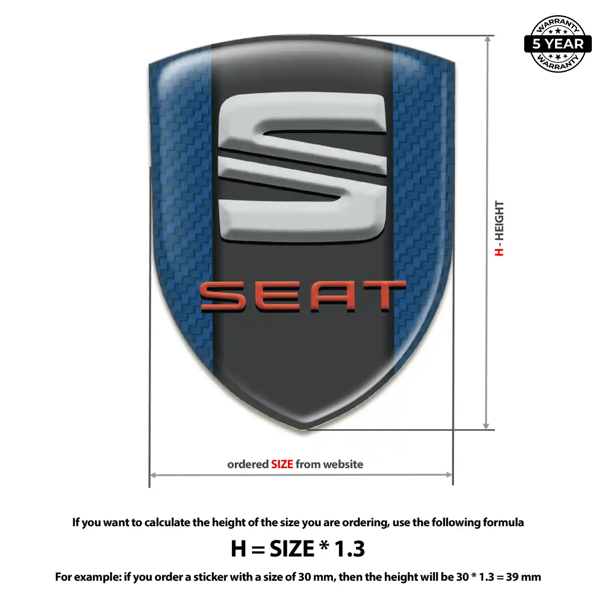 Seat Car Emblem Sticker Sleek Style