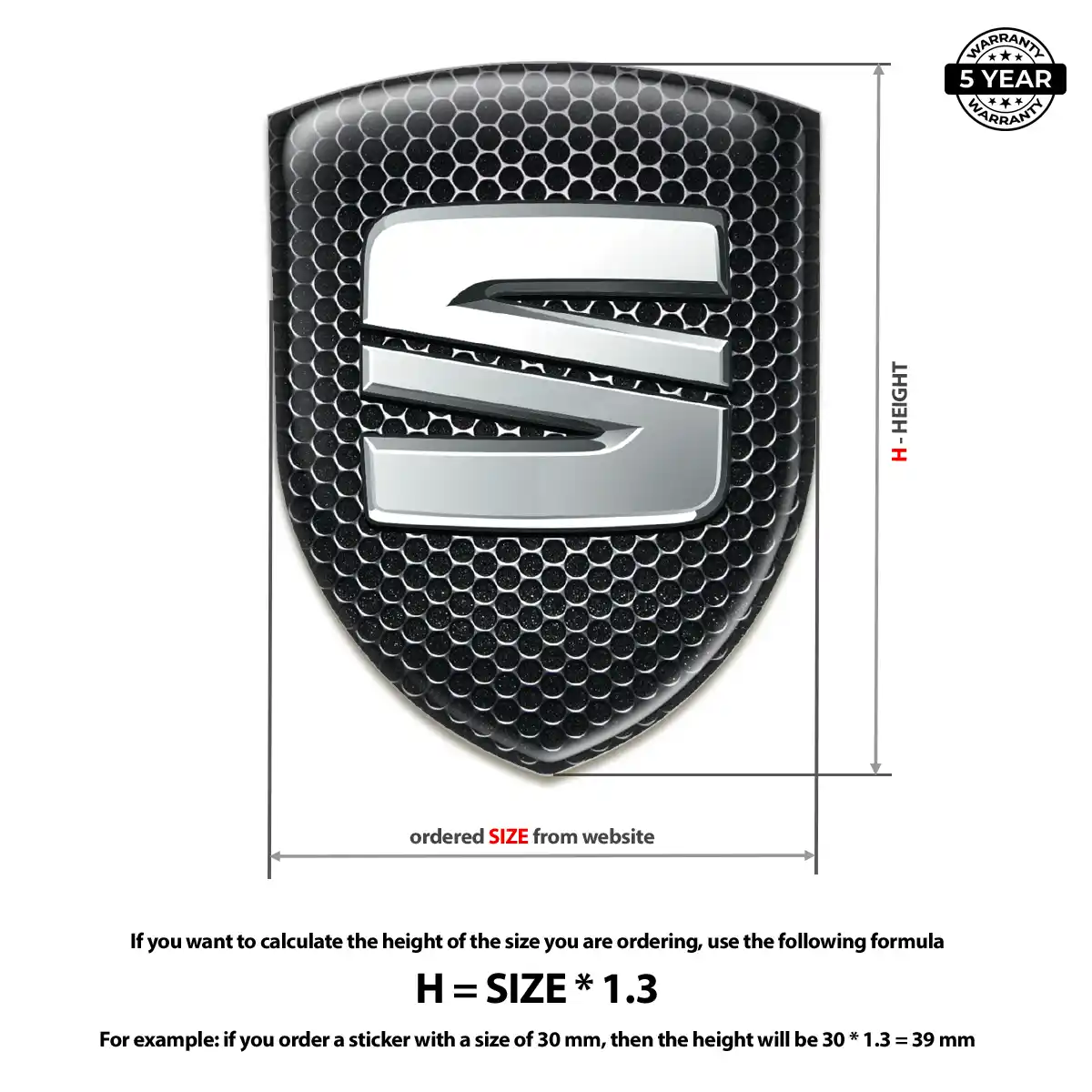 Seat Crest Emblem Elite Finish