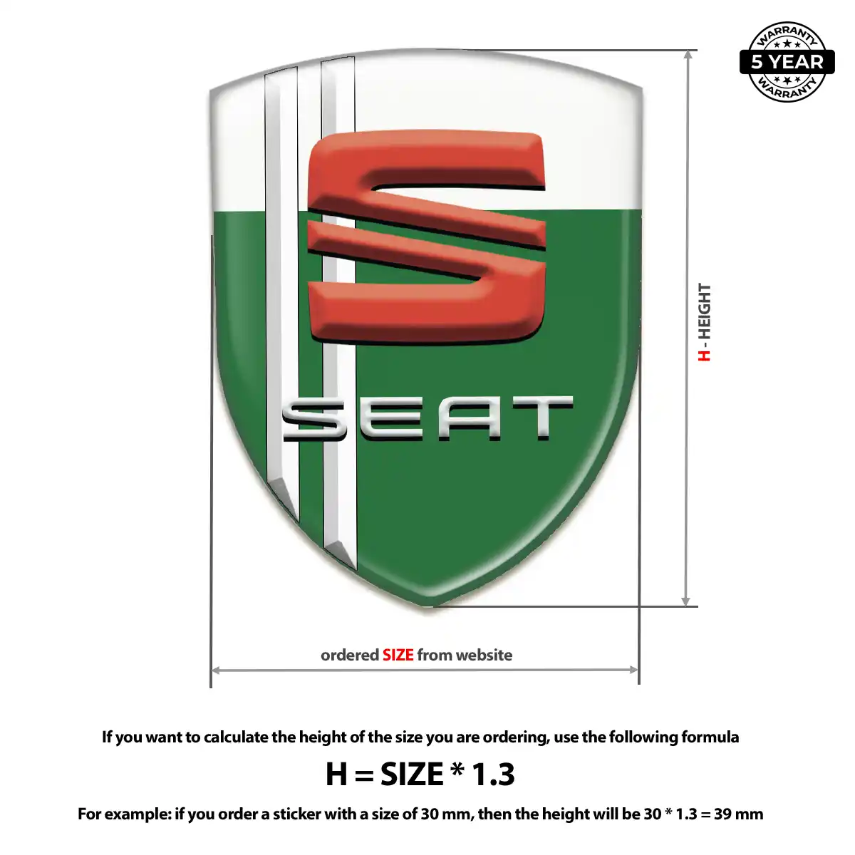 Seat Crest Logo Emblem Prime Quality