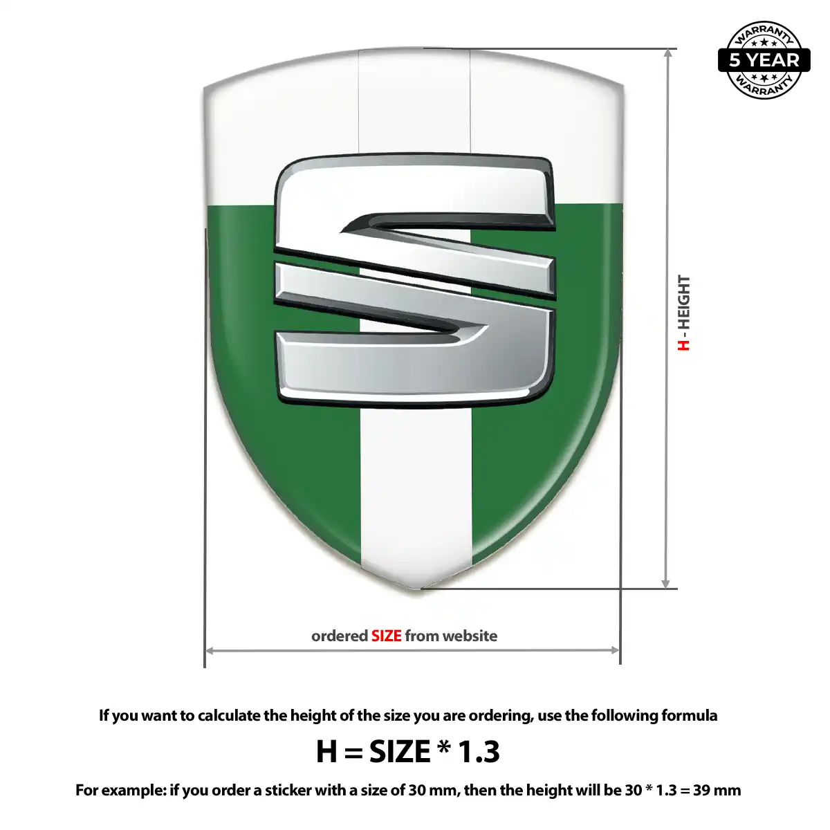 Seat Domed Badge Refined Design