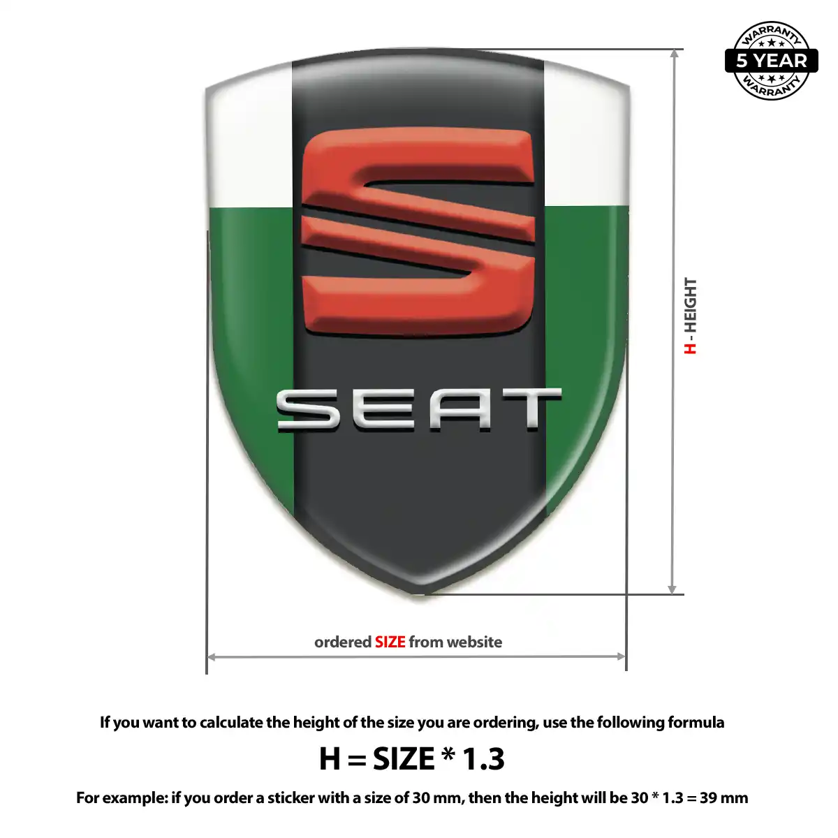 Seat Domed Badge Superior Craft