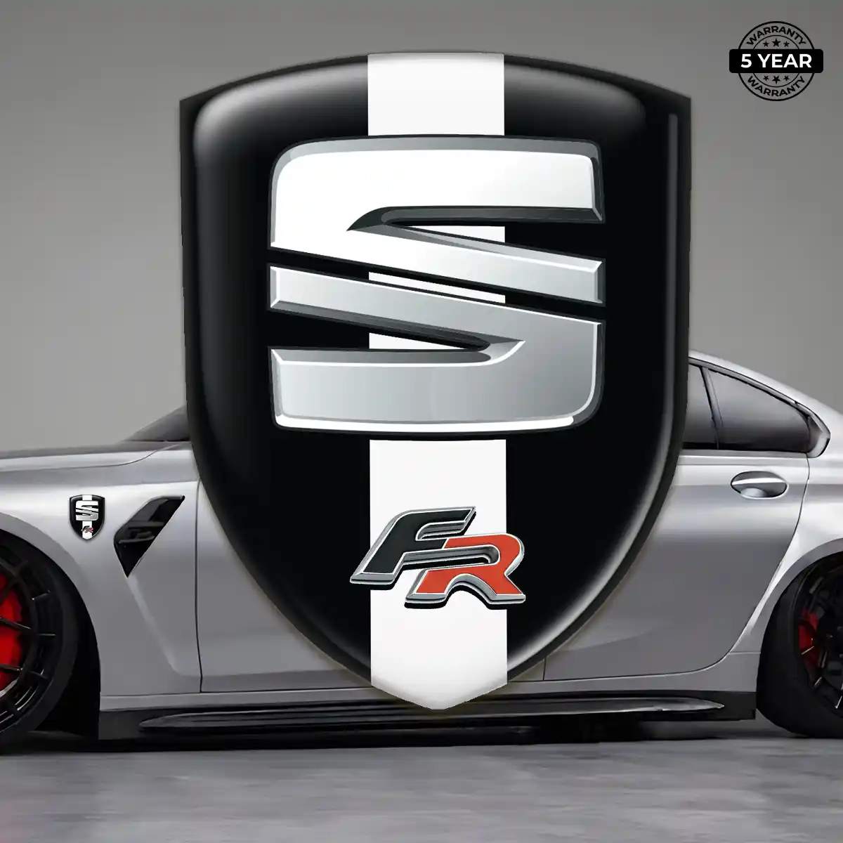 Seat Domed Car Sticker Elite Finish