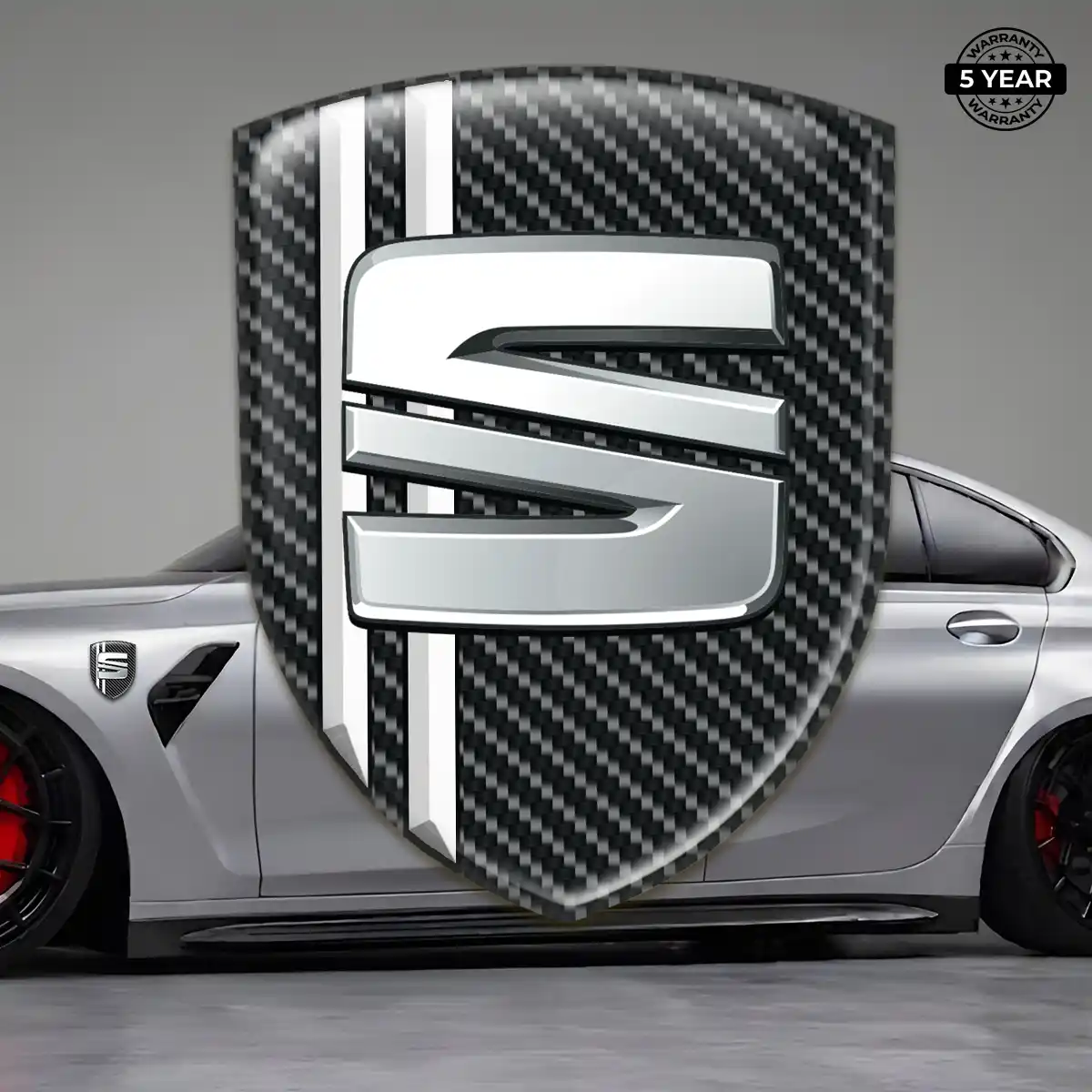 Seat Domed Car Sticker Refined Design