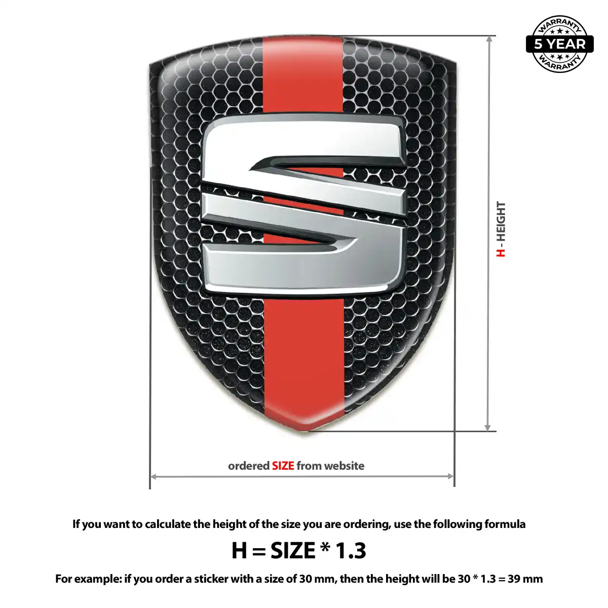 Seat Domed Decal Prestige Line
