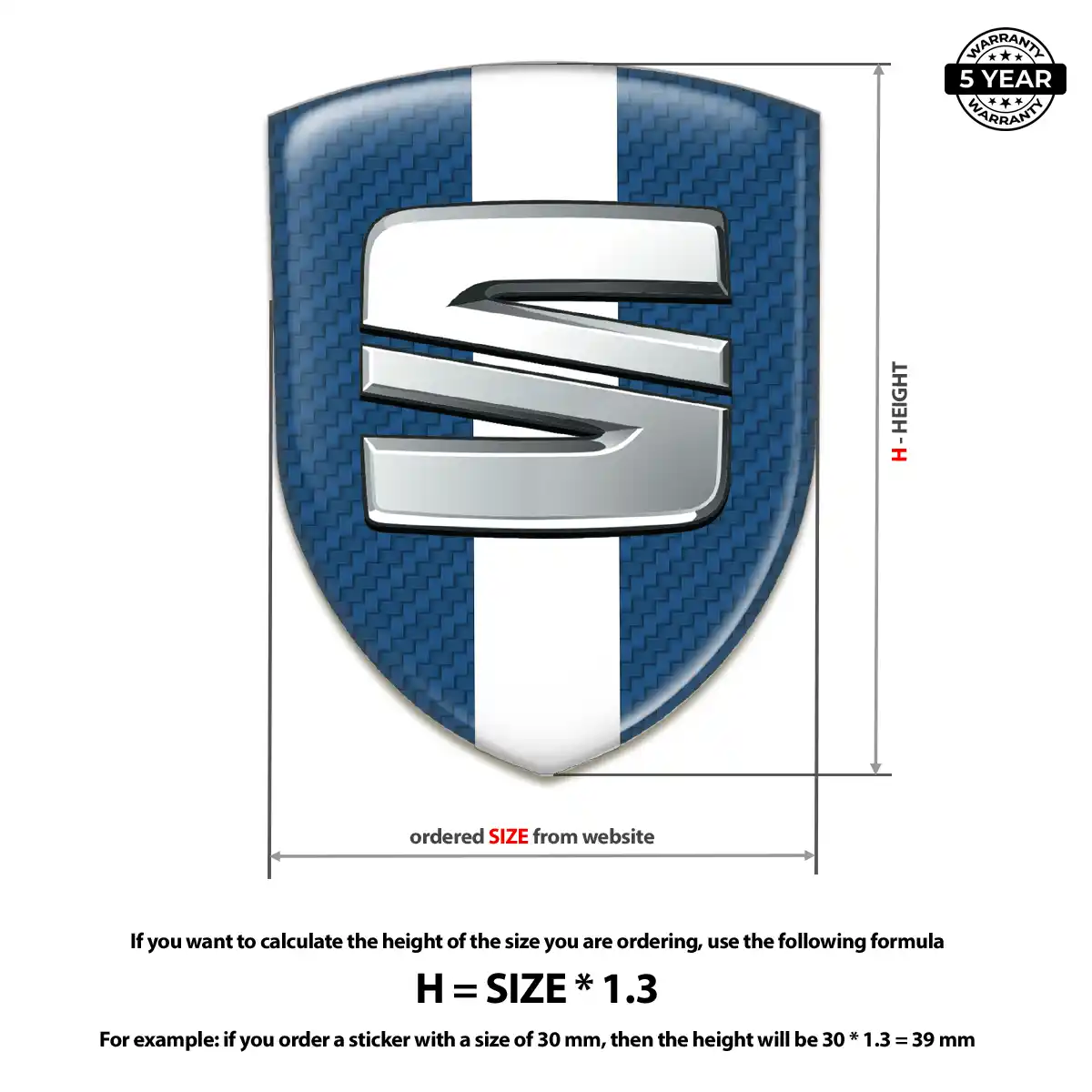 Seat Domed Decal Sleek Style