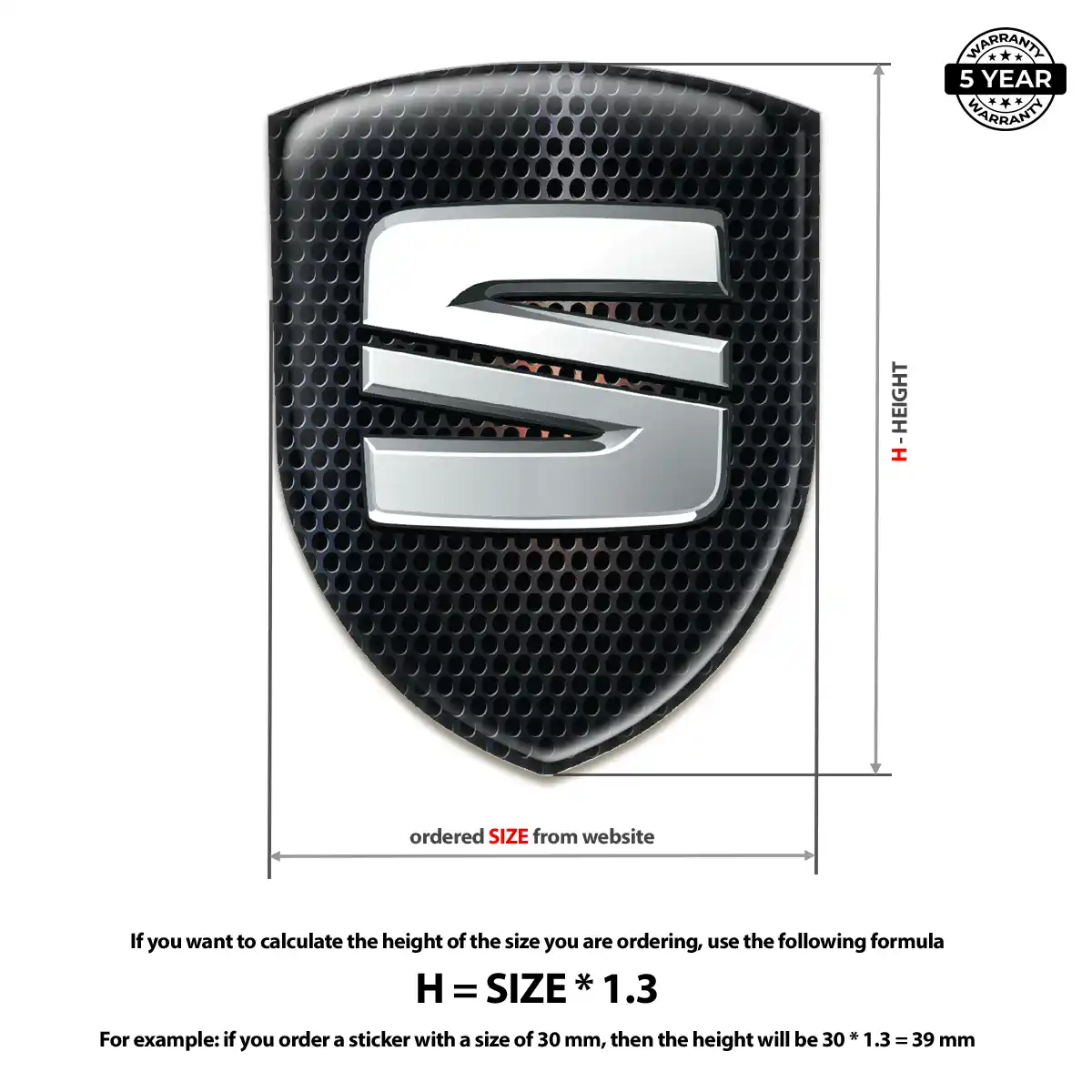 Seat Domed Emblem Prestige Line
