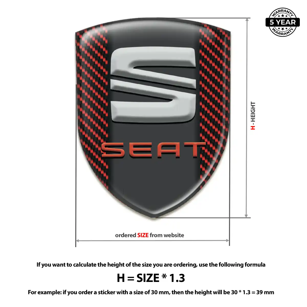 Seat Domed Emblem Superior Craft