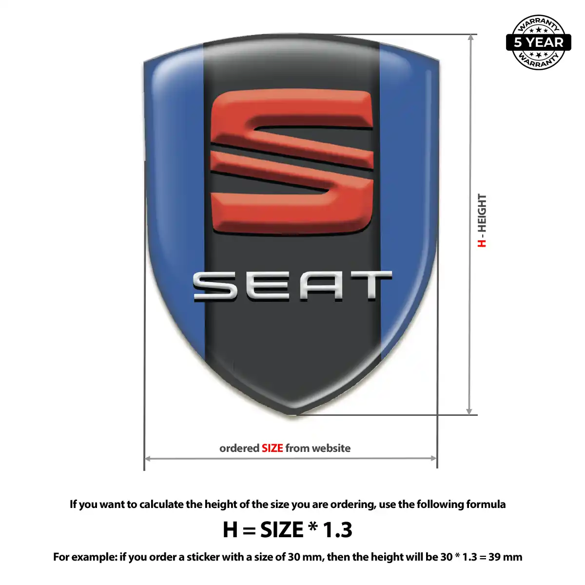 Seat Domed Logo Decal Sleek Style