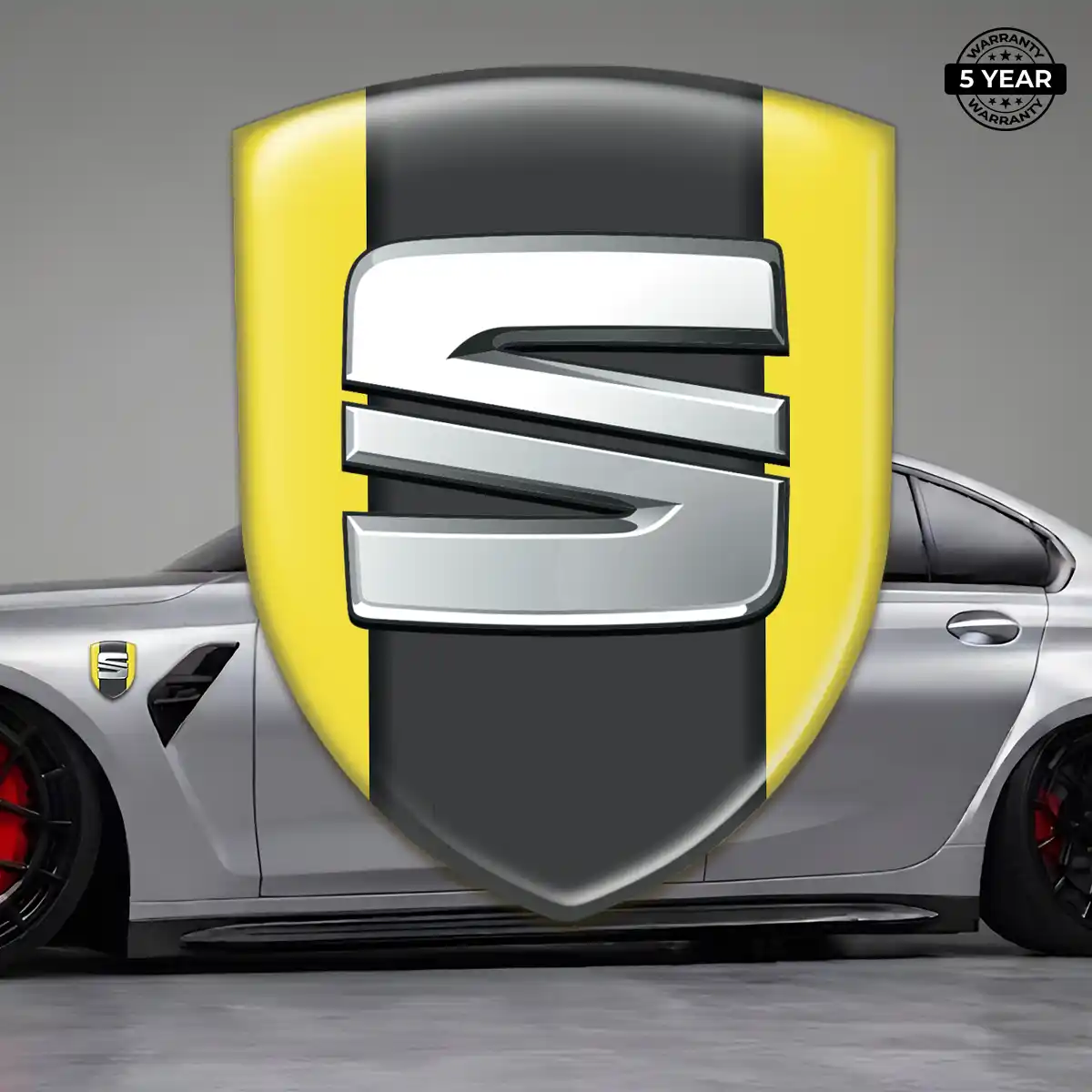 Seat Domed Logo Sticker Sleek Style