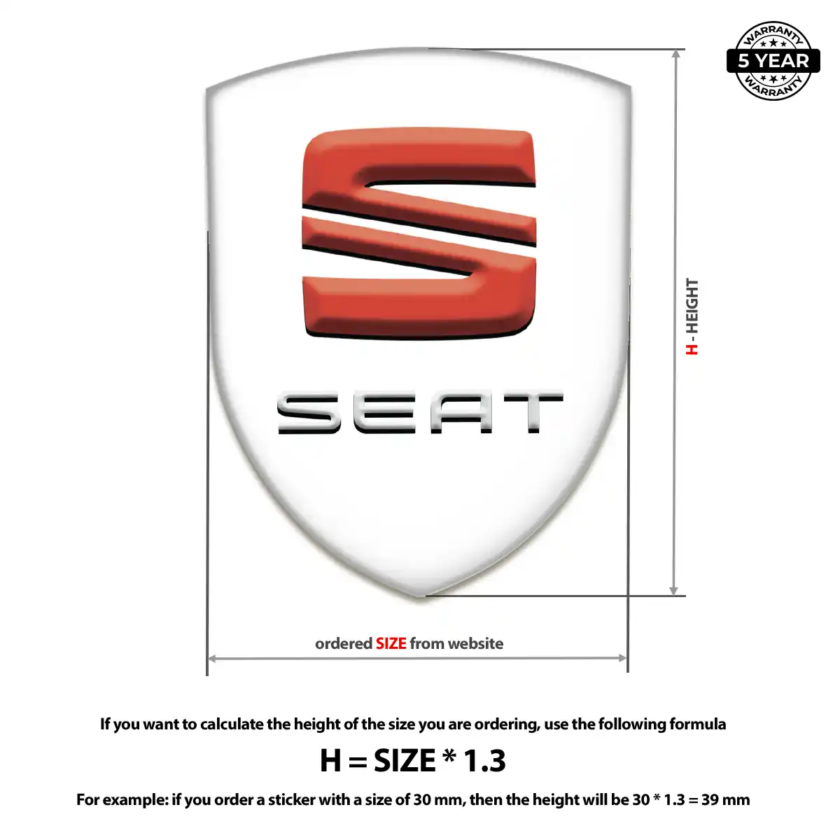 Seat Emblem Badge Logo Elite Finish