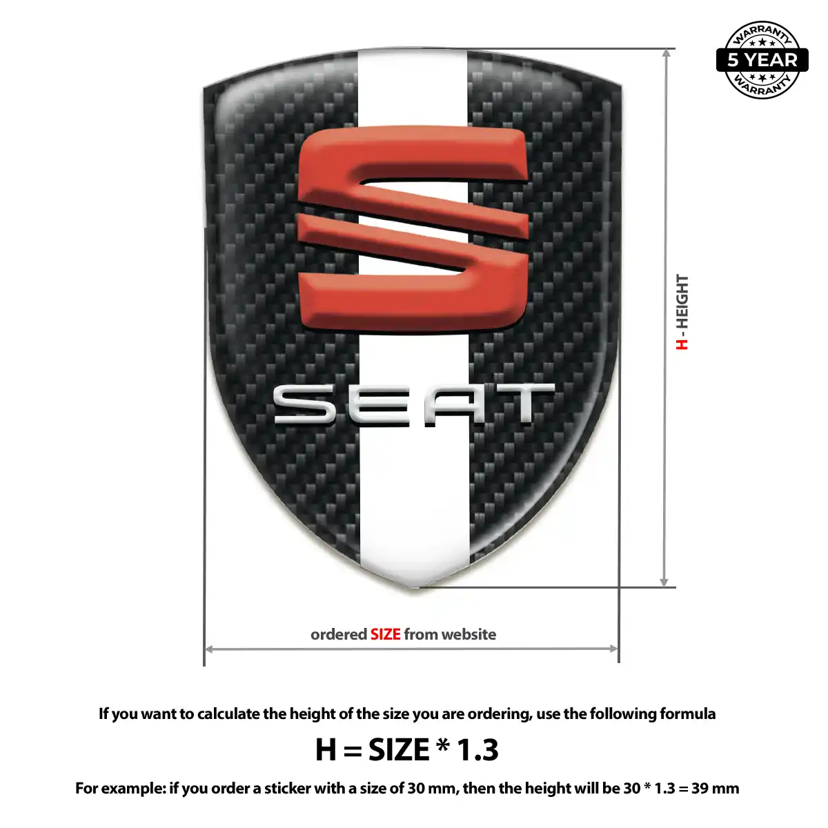 Seat Emblem Badge Logo Prestige Line