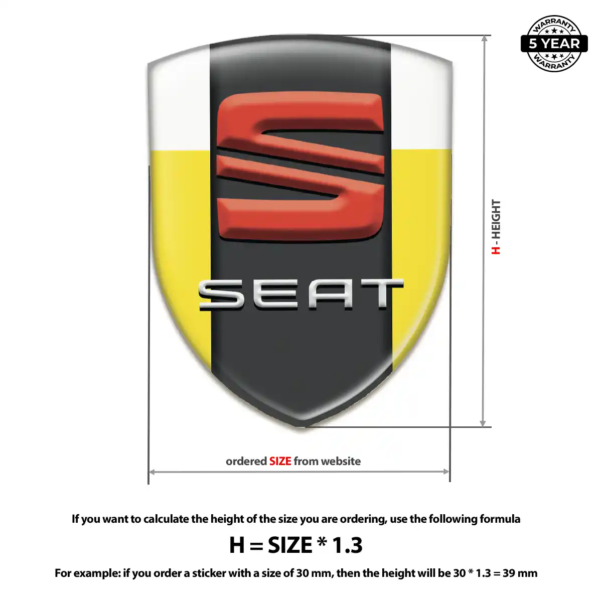 Seat Emblem Badge Logo Prime Quality